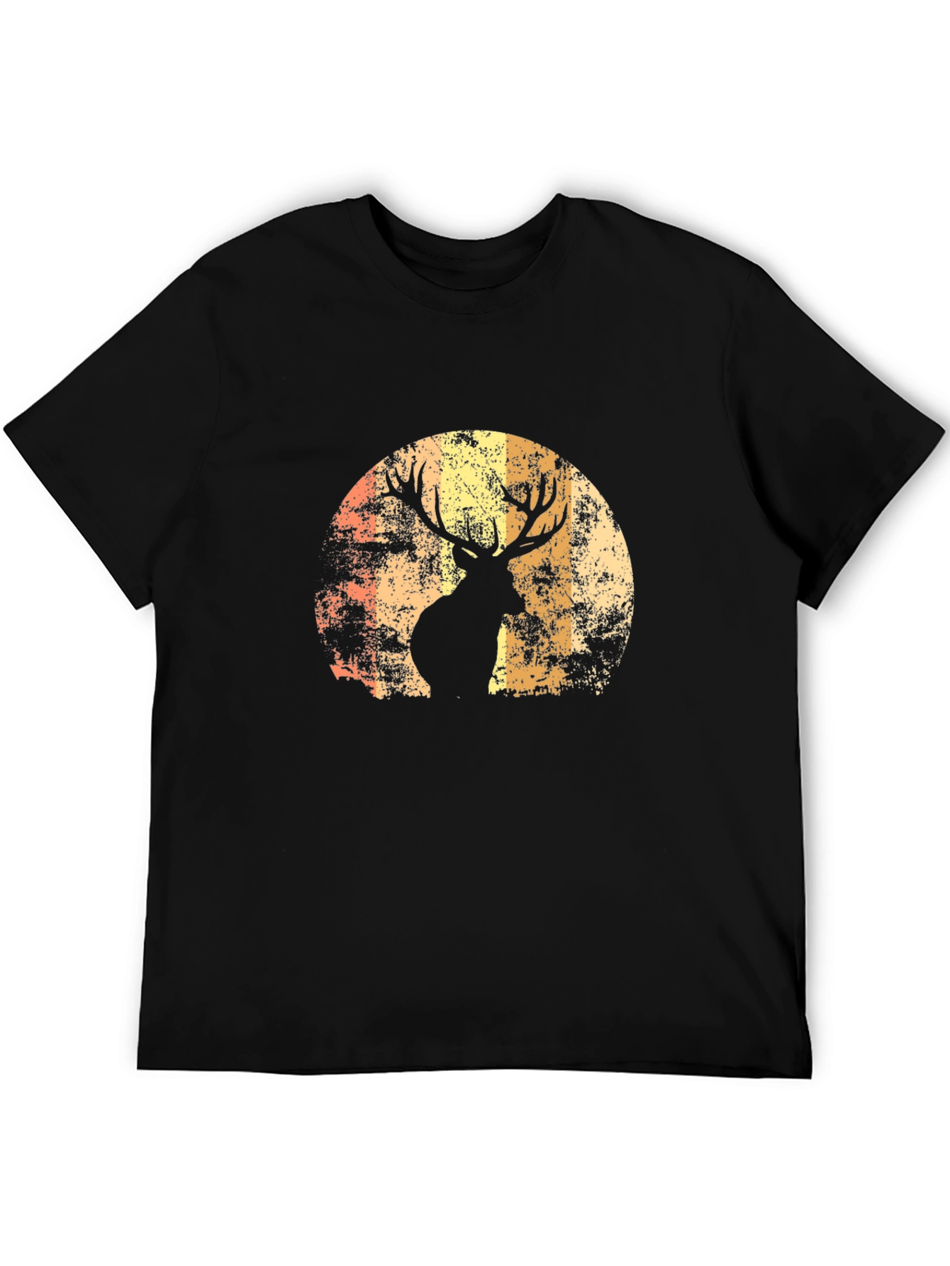 Black Deer Silhouette Graphic Tee - Men's Black T-Shirt view 5