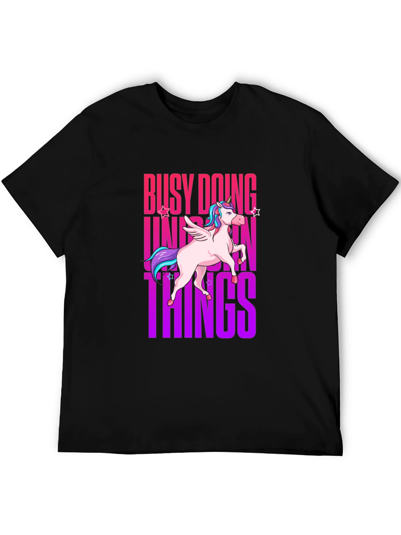 Black Busy Doing Unicorn Things Graphic Tee view 5