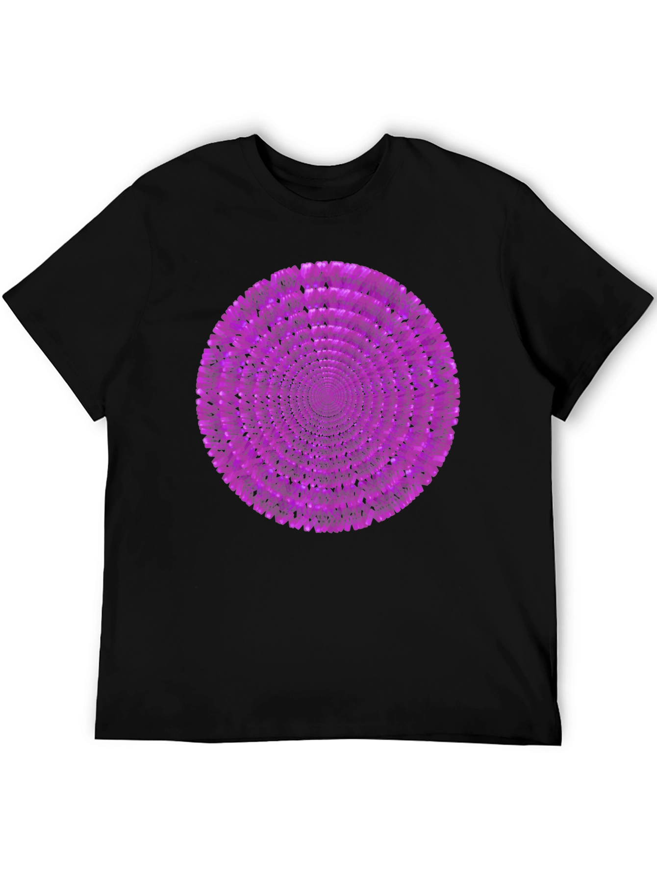 Black Abstract Purple Circle Graphic Black T-Shirt view 5