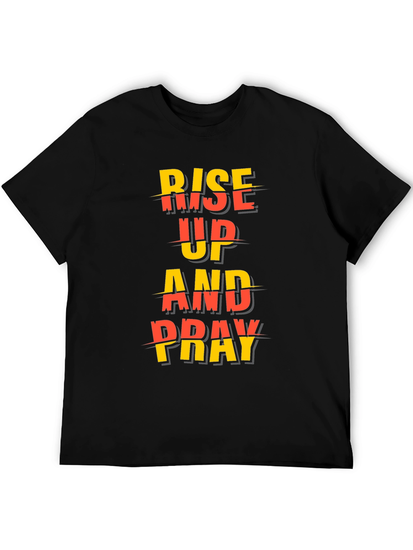 Black Rise Up and Pray Graphic Tee - Black view 5