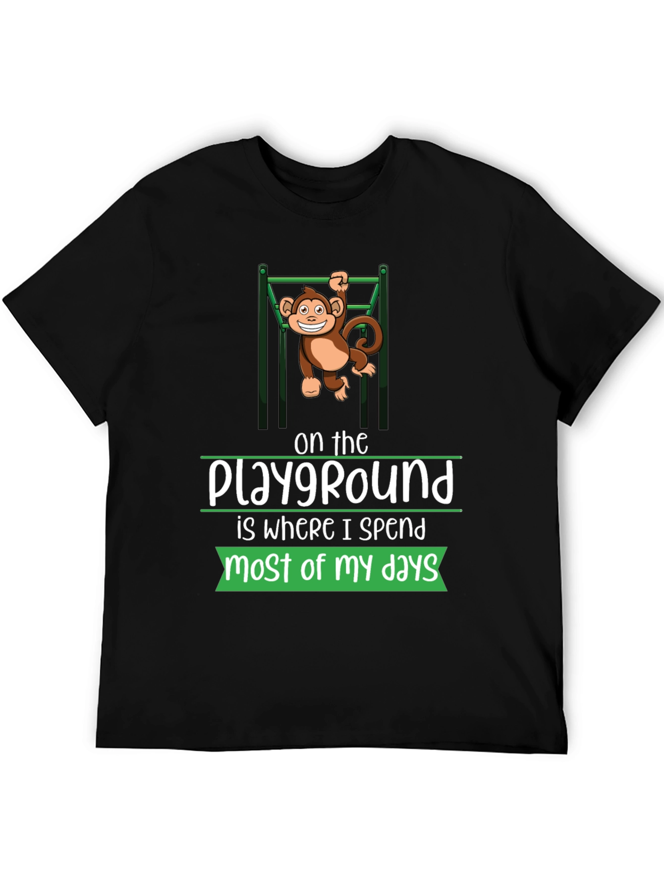 Black Playground Monkey Tee - Comfortable Graphic T-Shirt view 5