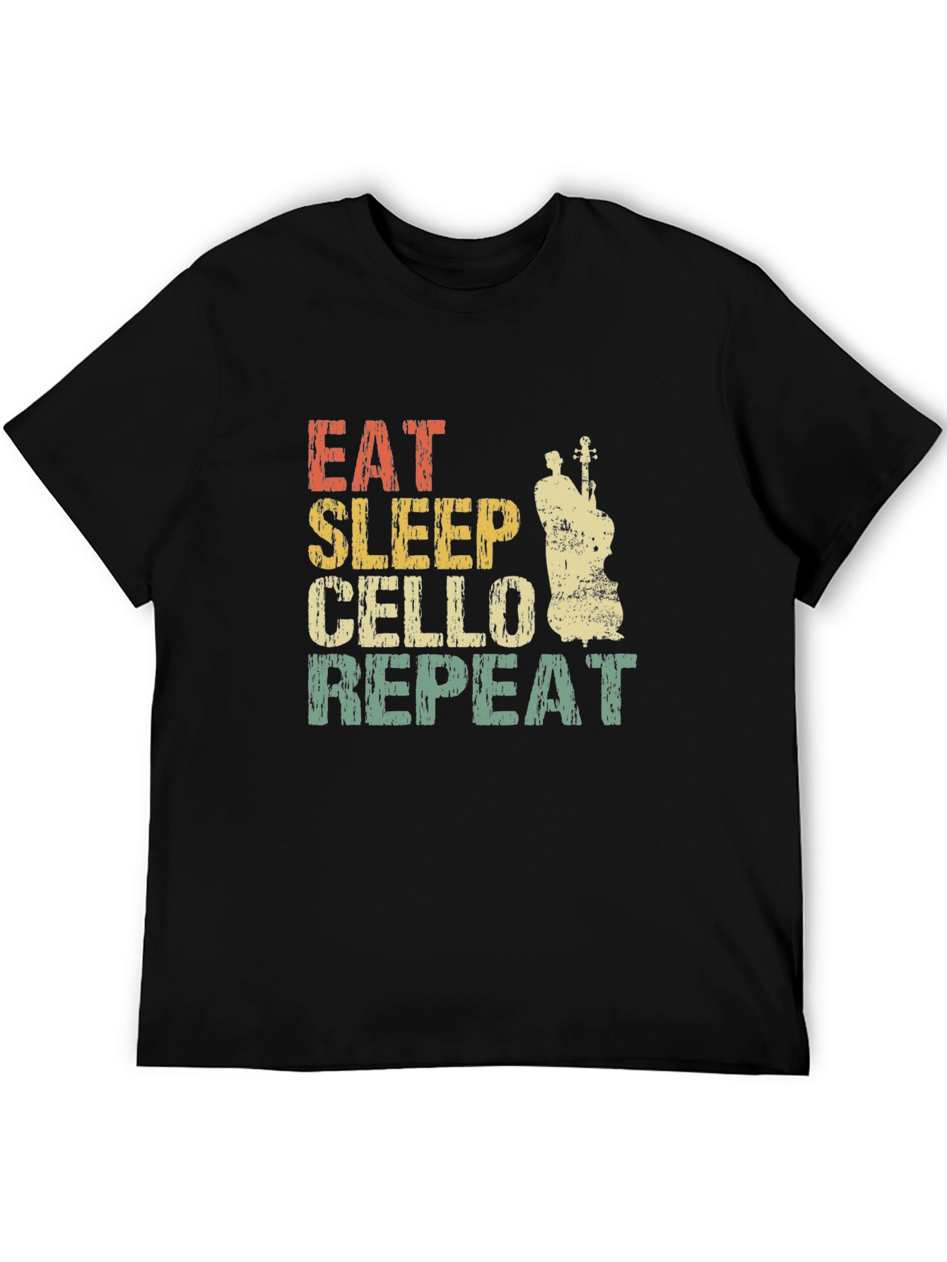 Black Eat Sleep Cello Repeat T-Shirt view 5