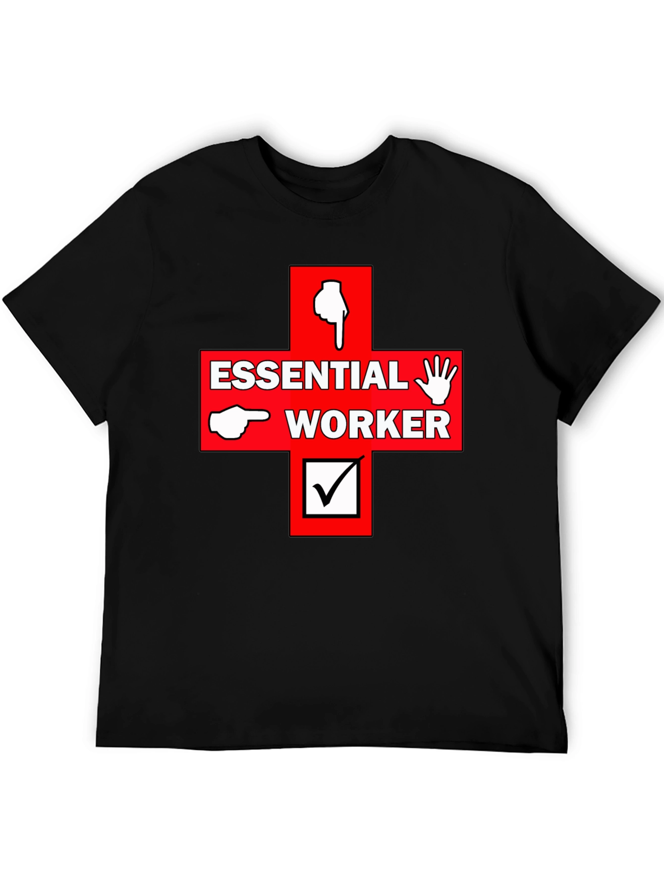 Black Essential Worker Graphic Print Tee view 5