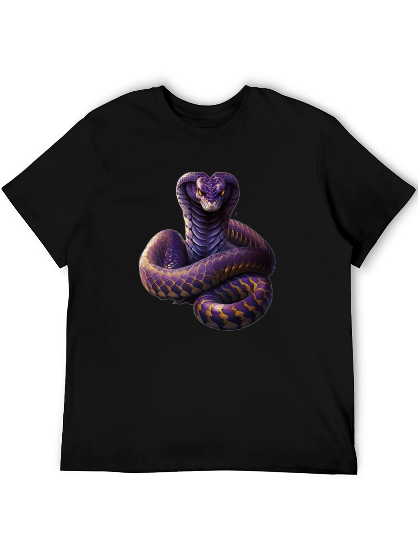Black Cobra Graphic Print Black T-Shirt view 5