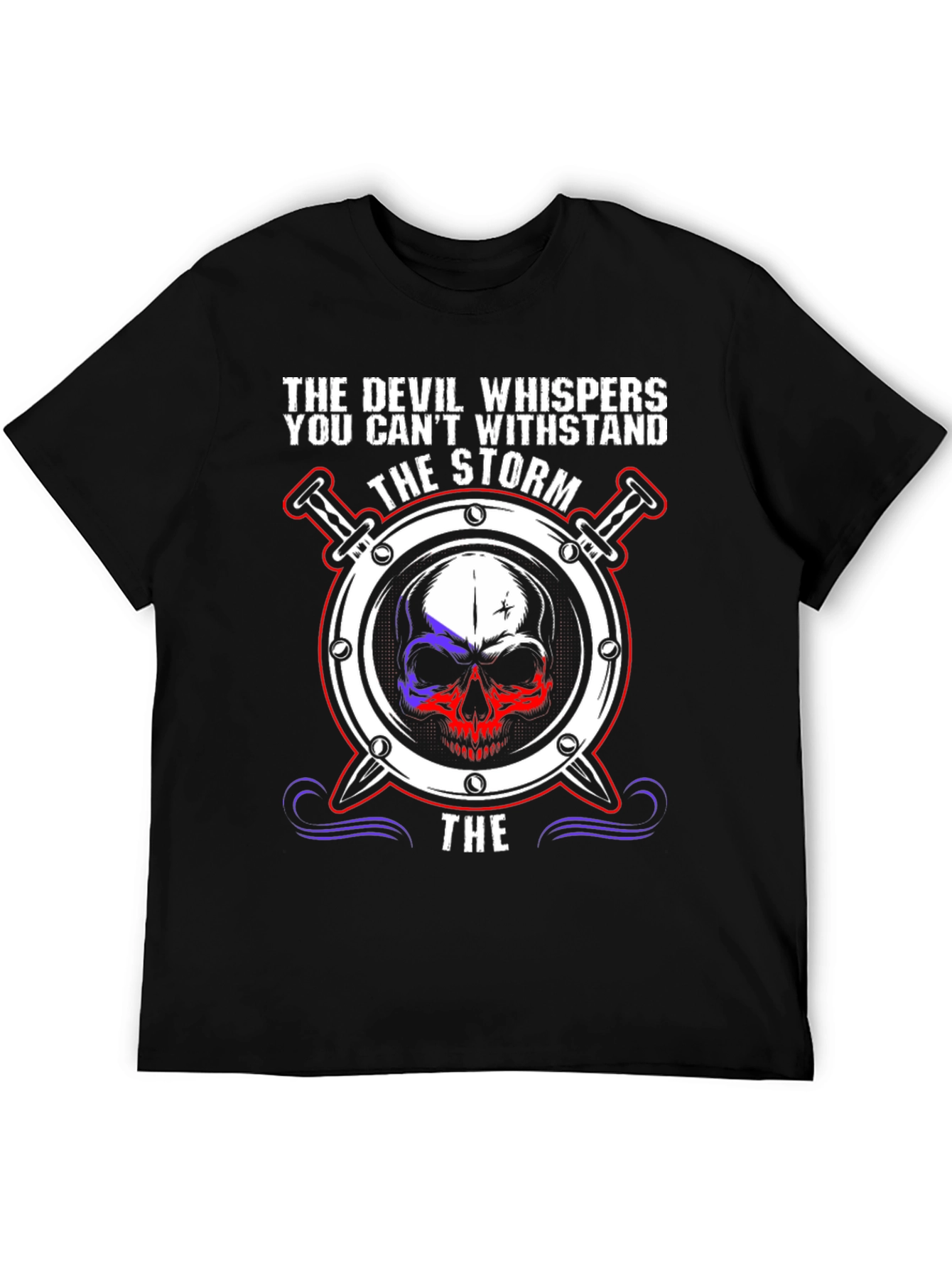 Black The Devil Whispers the Storm Graphic Tee view 5