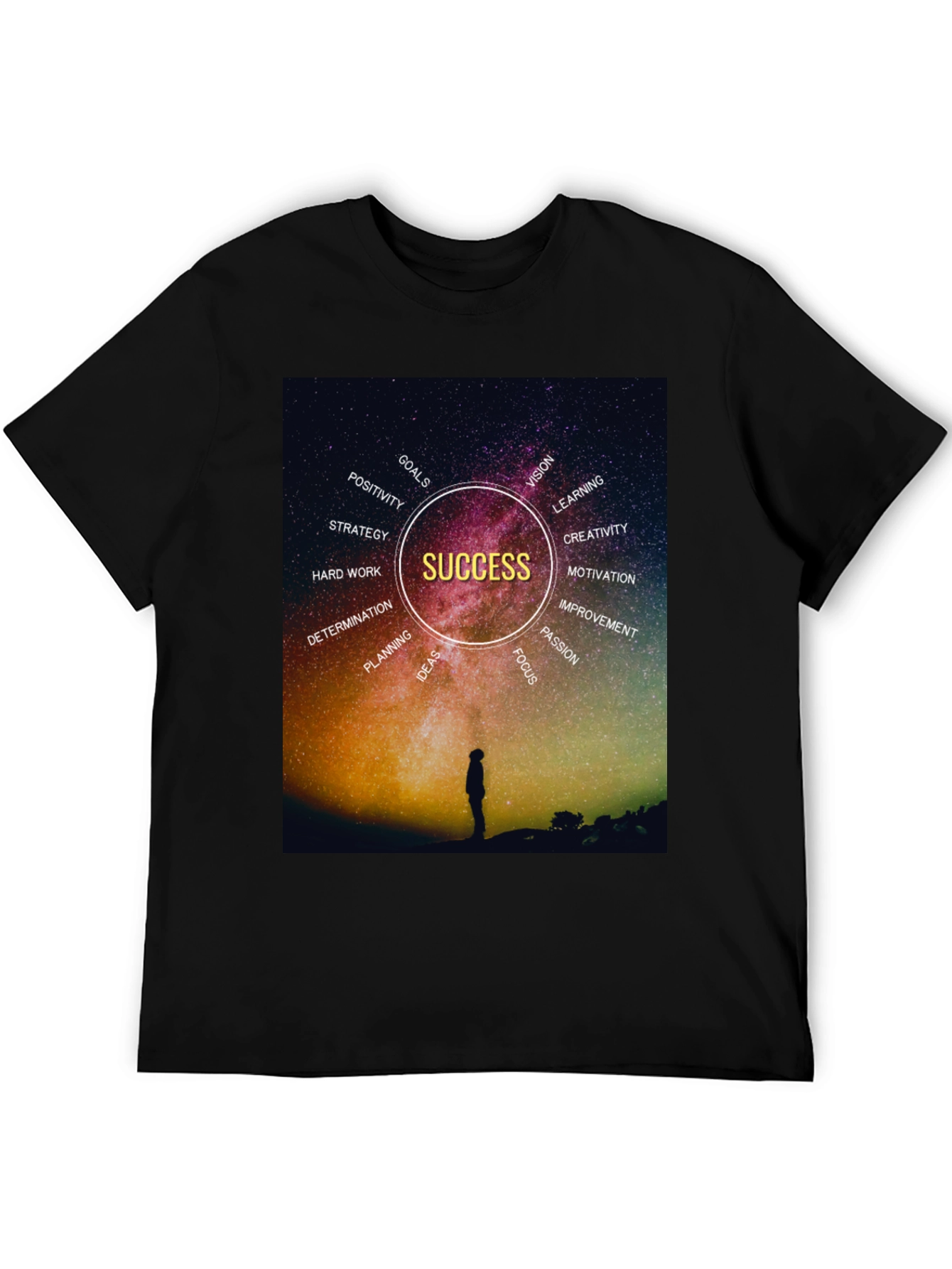 Black Success Motivational Graphic Tee view 5