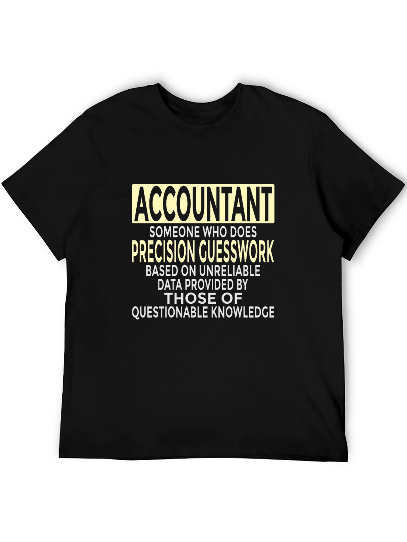 Black Accountant Precision Guesswork Graphic Tee - Black view 5