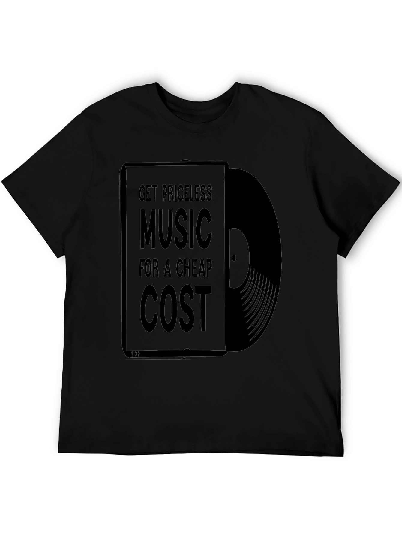 Black Priceless Music Cheap Cost Black Graphic T-Shirt view 5