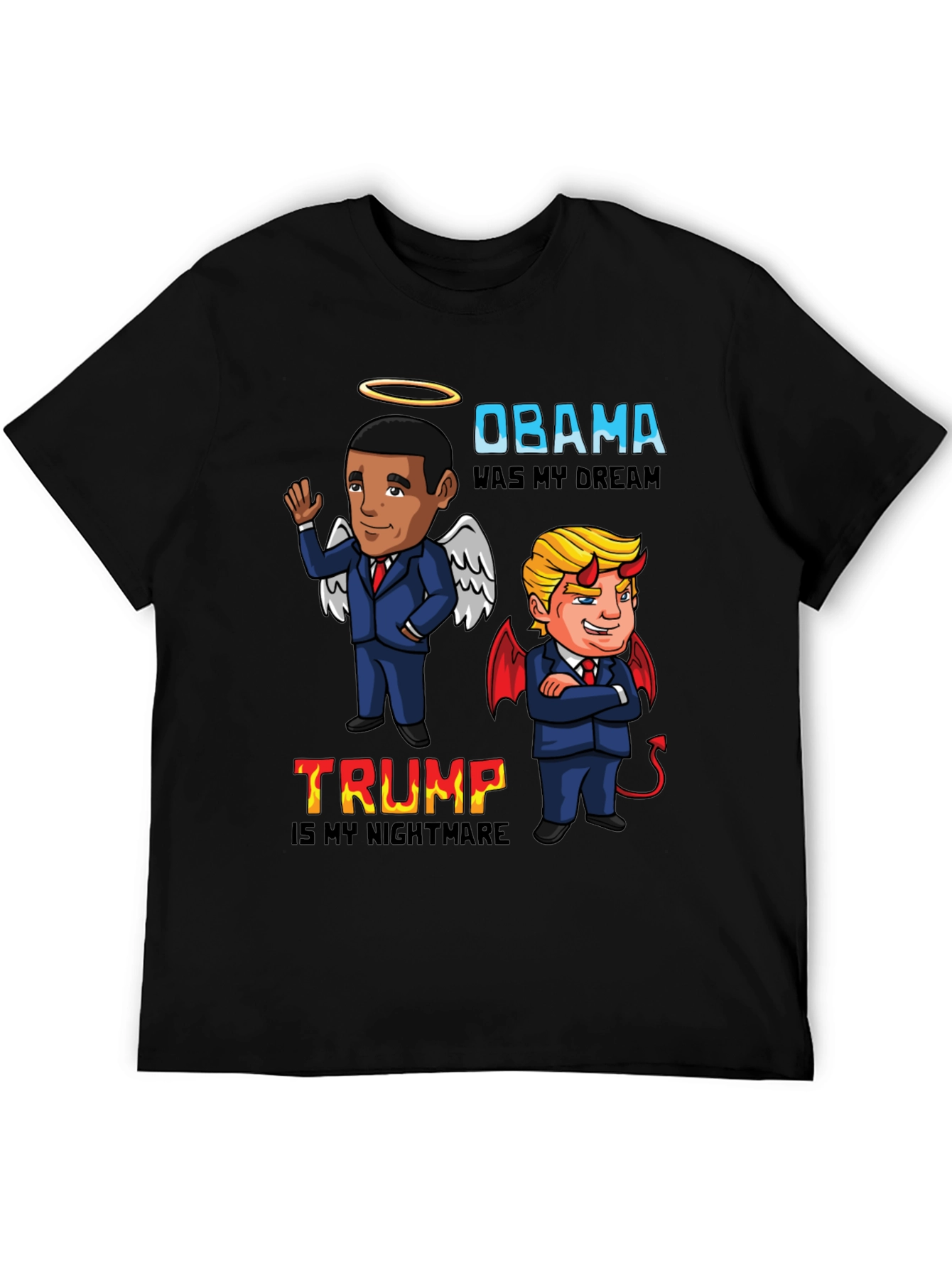 Black Obama Dream Trump Nightmare Political Graphic Tee view 5
