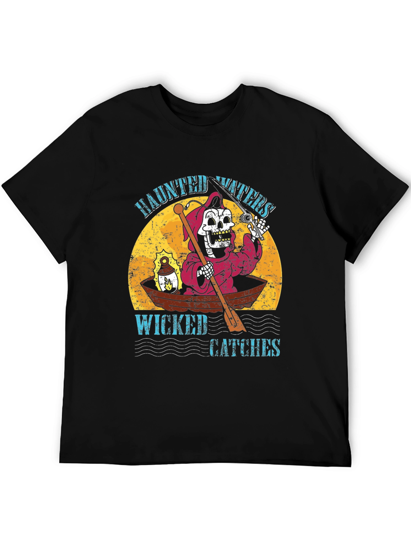 Black Haunted Waters Graphic T-Shirt view 5