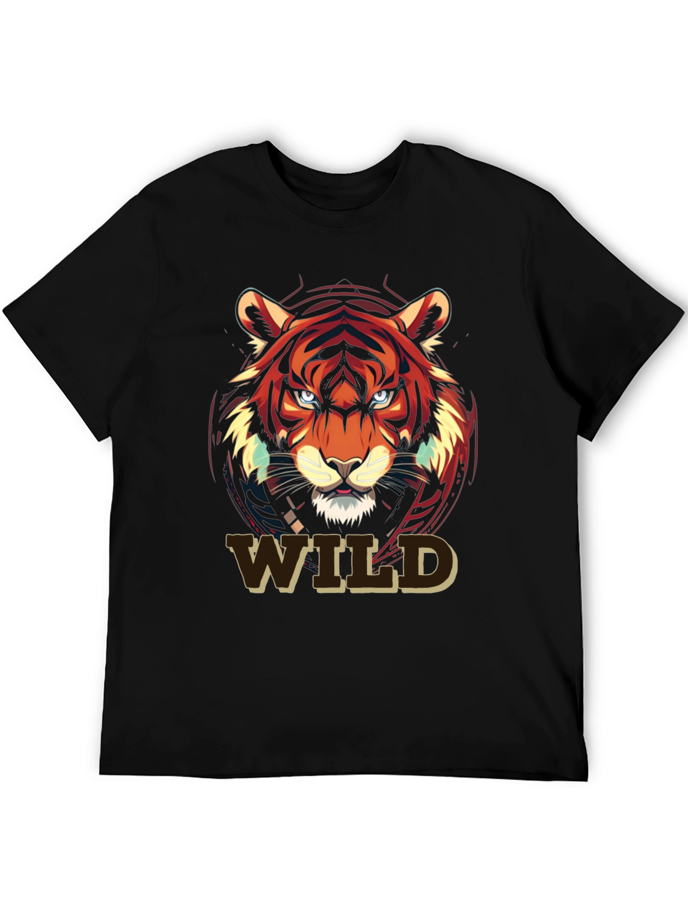 Black Wild Tiger Graphic Print T-Shirt view 5