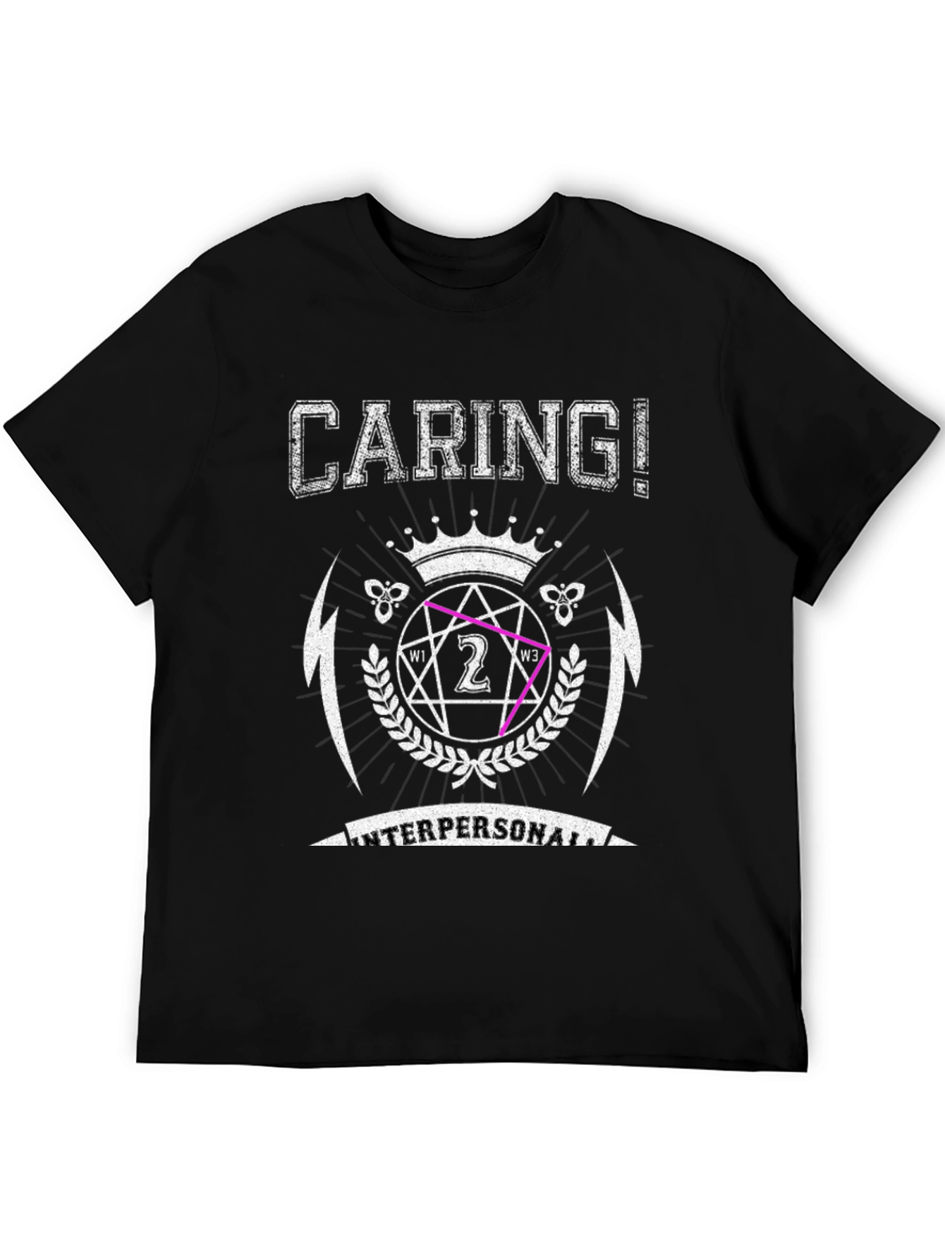 Black Caring! Interpersonal Graphic Print T-Shirt view 5