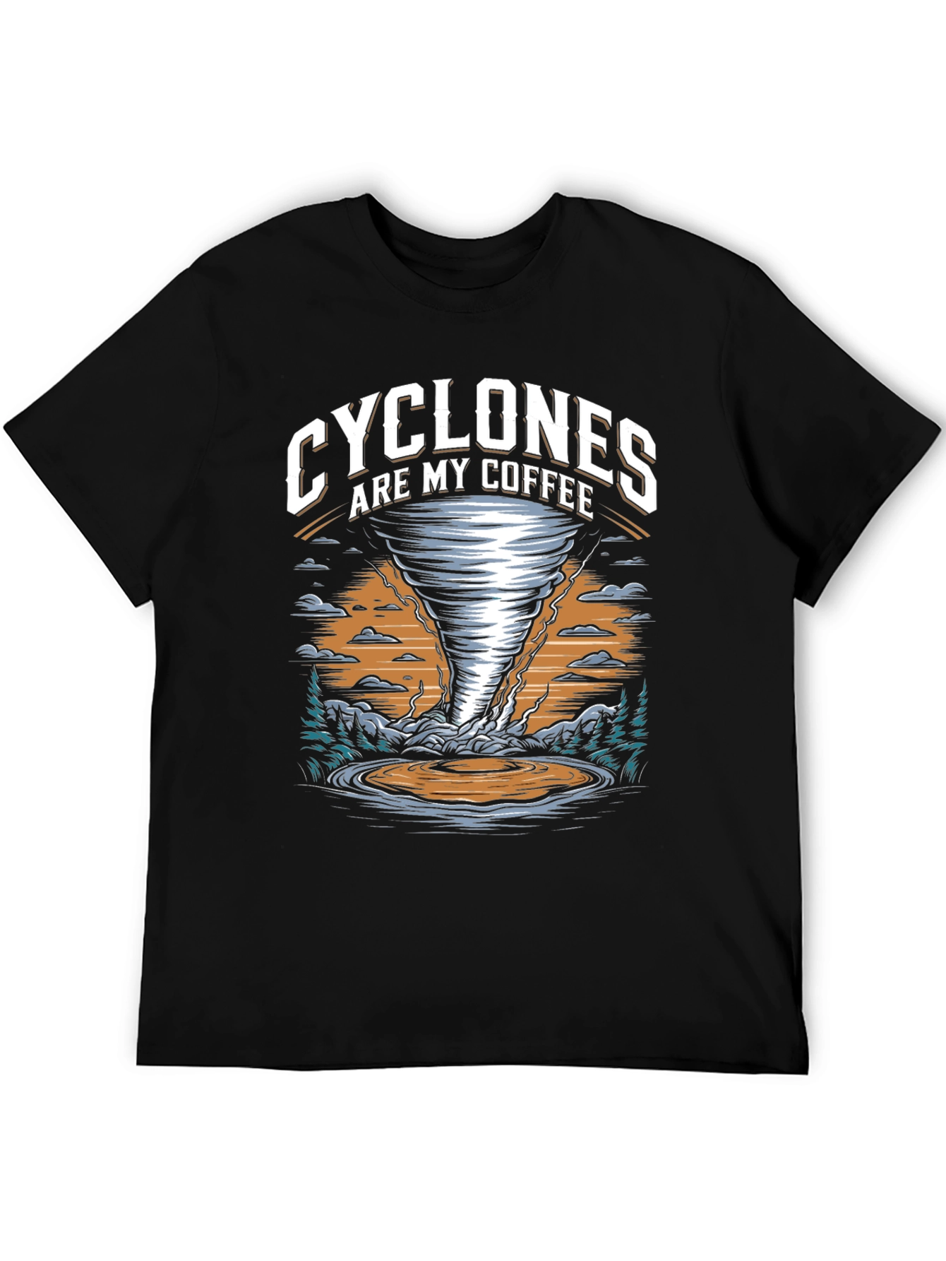 Black Cyclones Are My Coffee Graphic T-Shirt view 5