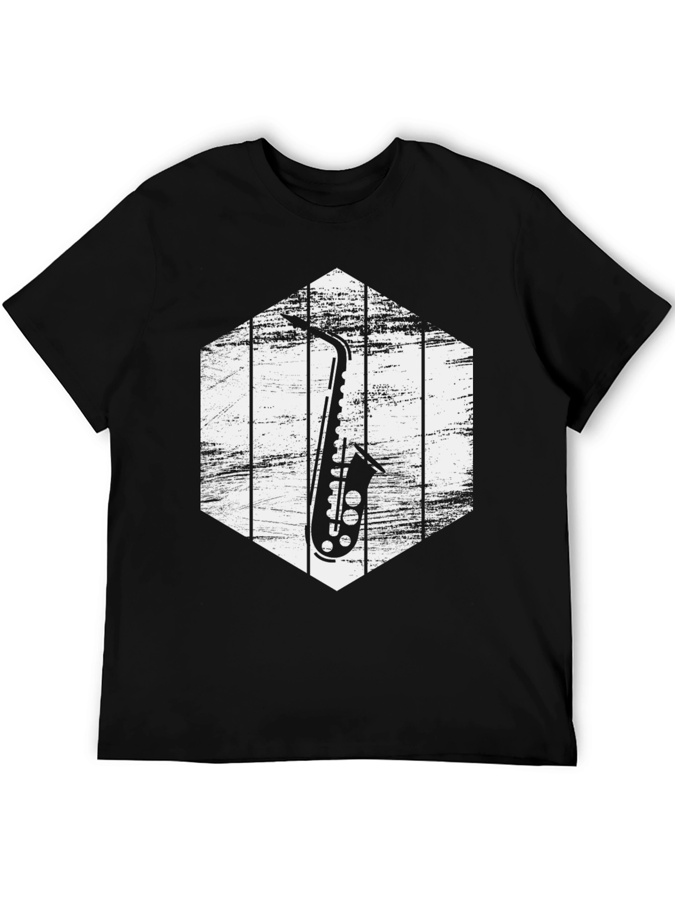 Black Saxophone Graphic Tee - Music Lover Shirt view 5