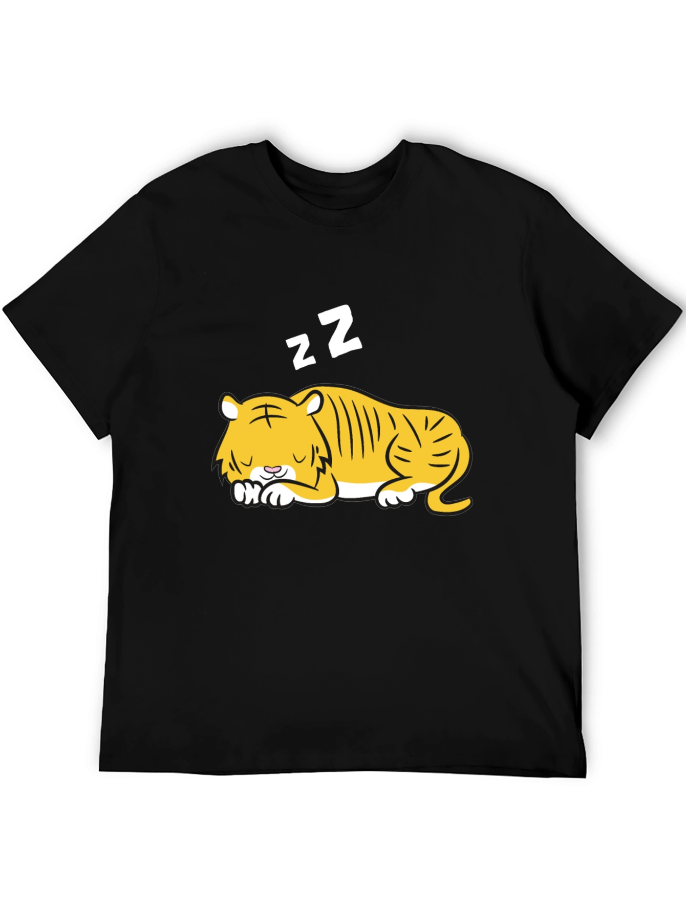 Black Sleeping Tiger Graphic Tee - Black view 5