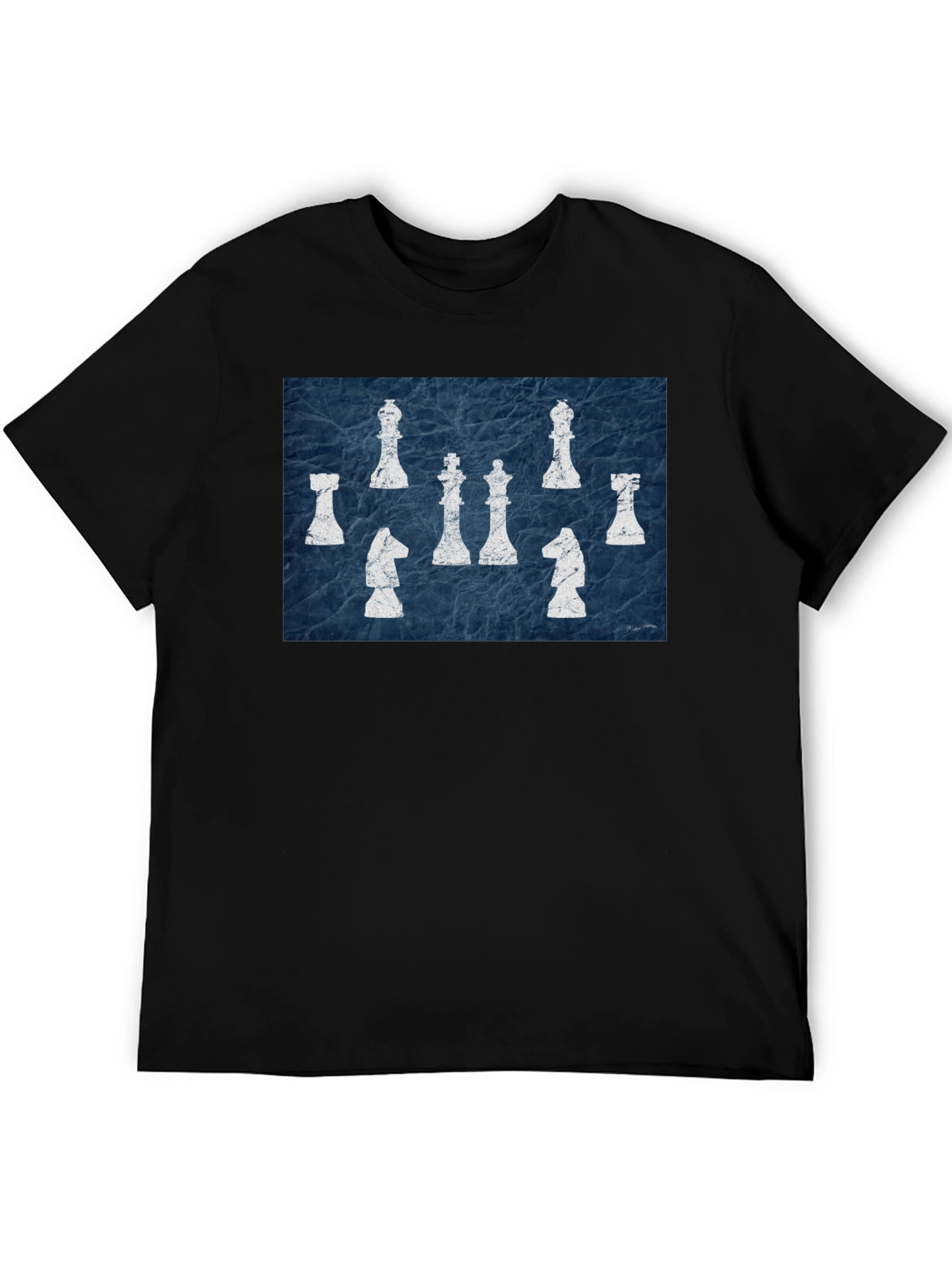 Black Chess Piece Graphic Tee - Black Cotton Casual Shirt view 5