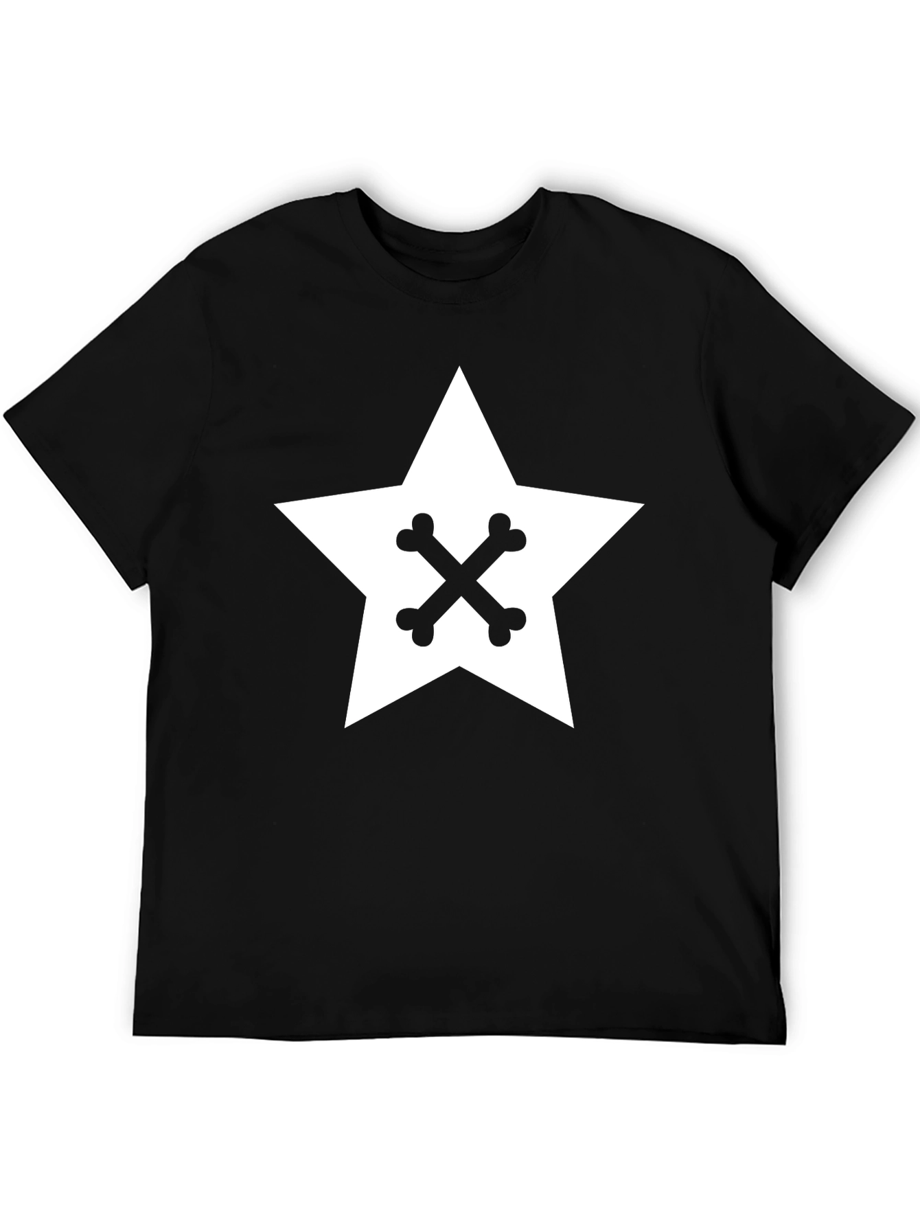 Black Star & Bones Graphic Tee - Cool Black Shirt view 5