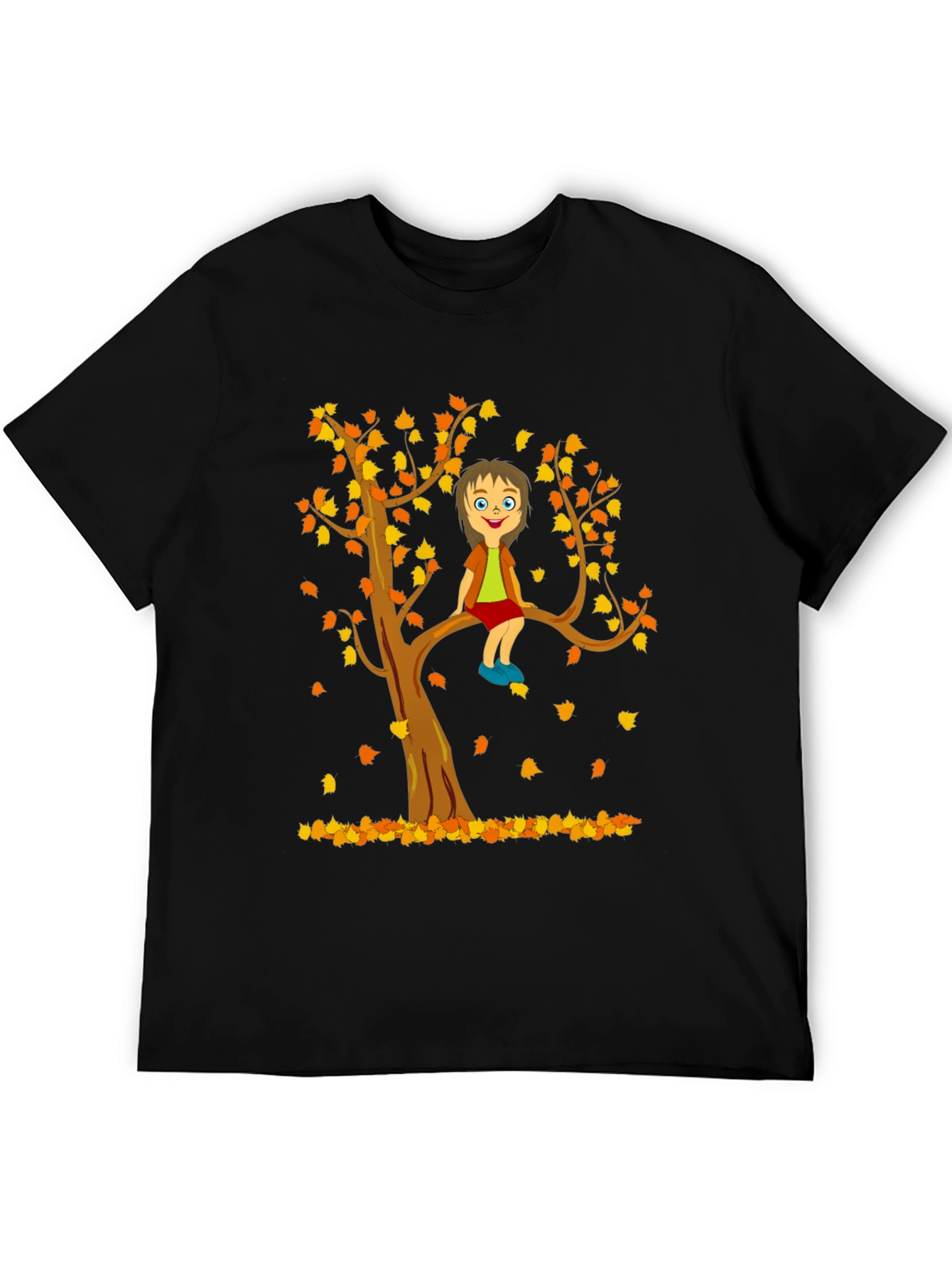 Black Cartoon Tree Boy T-Shirt view 5