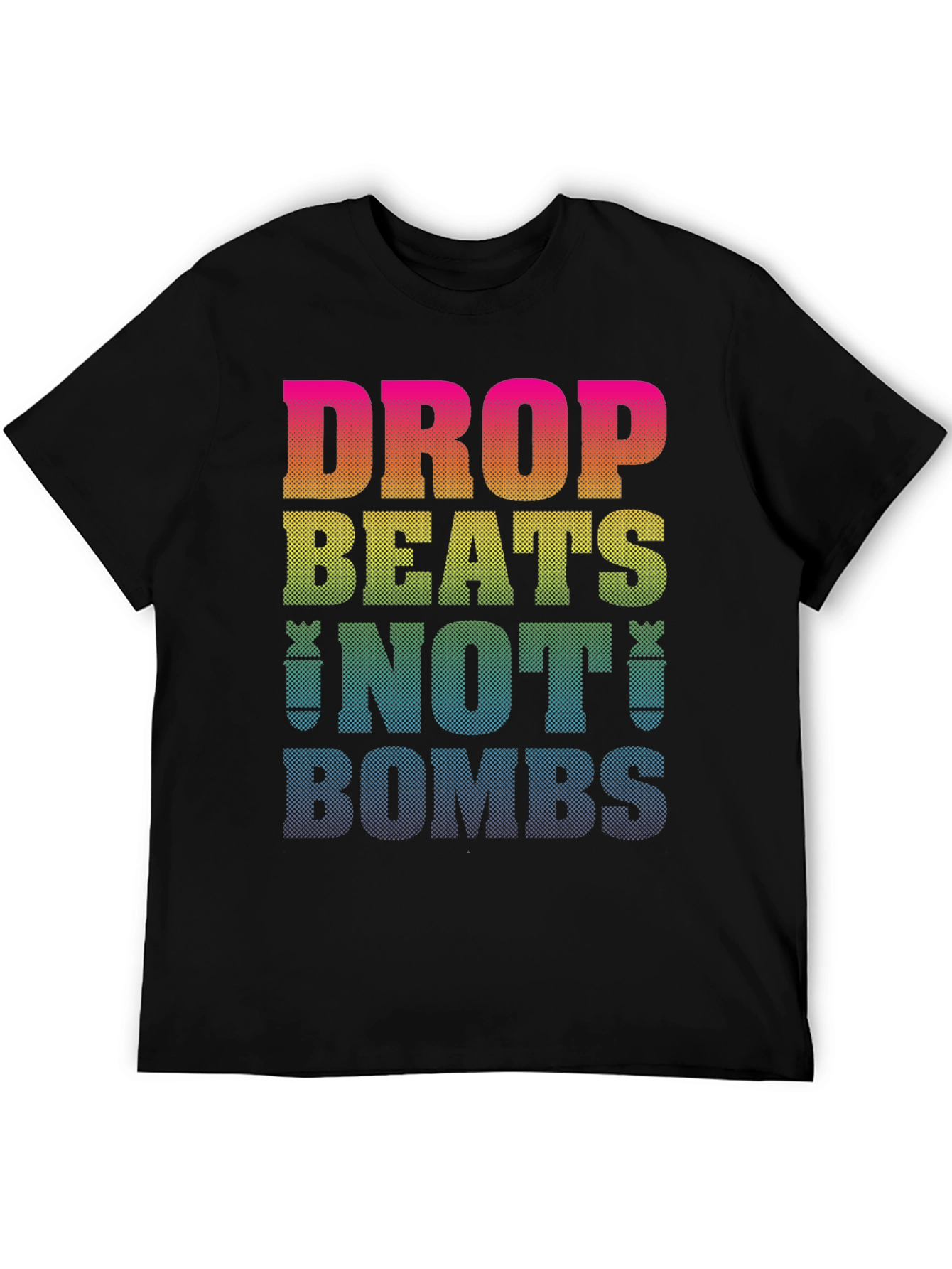 Black Drop Beats Not Bombs Graphic T-Shirt view 5