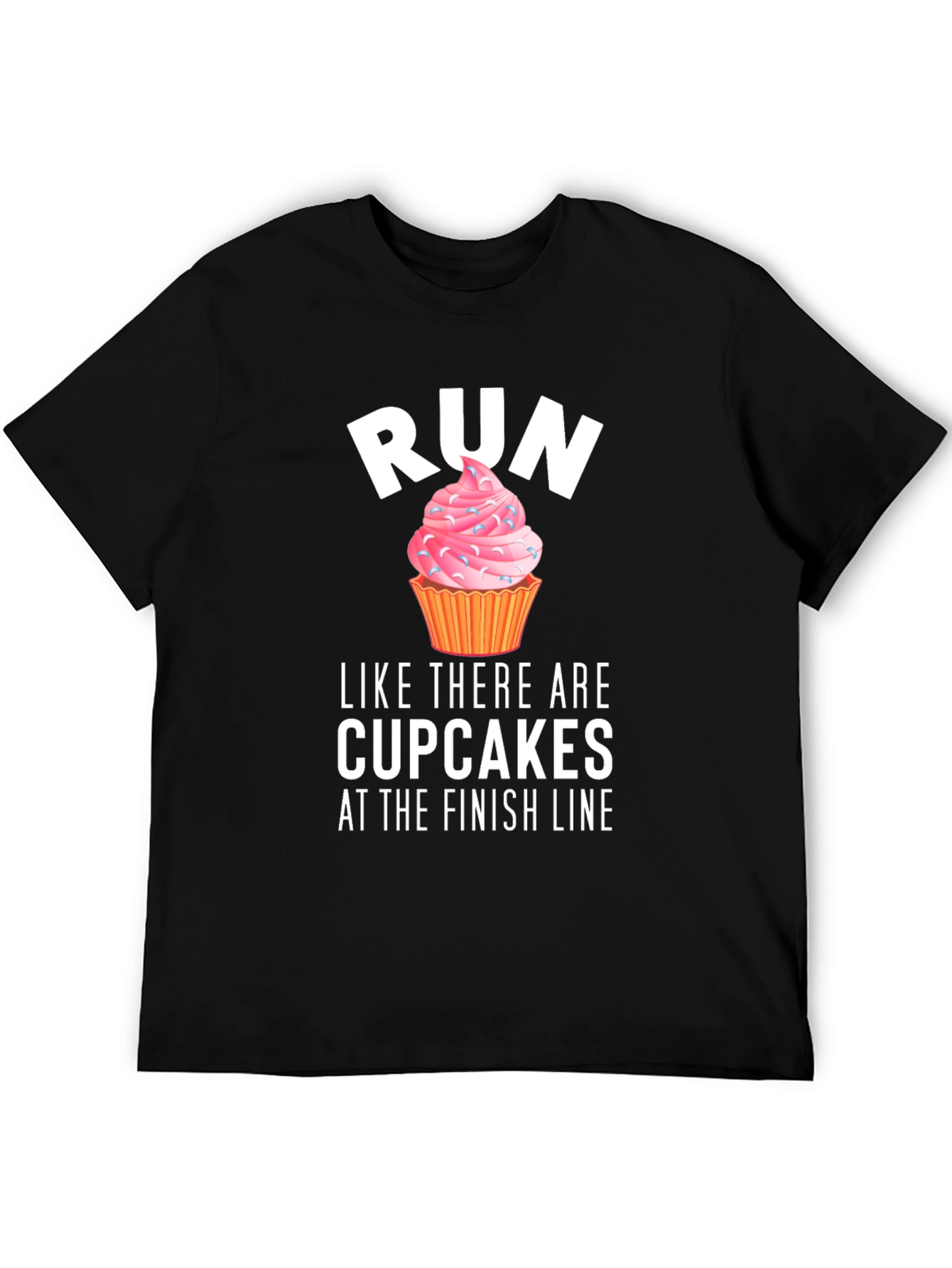 Black Run for Cupcakes T-Shirt - Funny Running Tee view 5