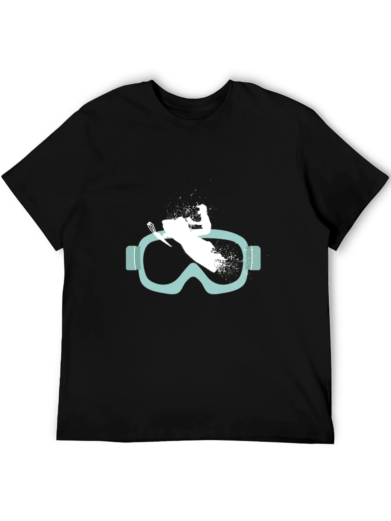 Black Ski Goggles T-Shirt - Stylish Winter Sports Tee view 5