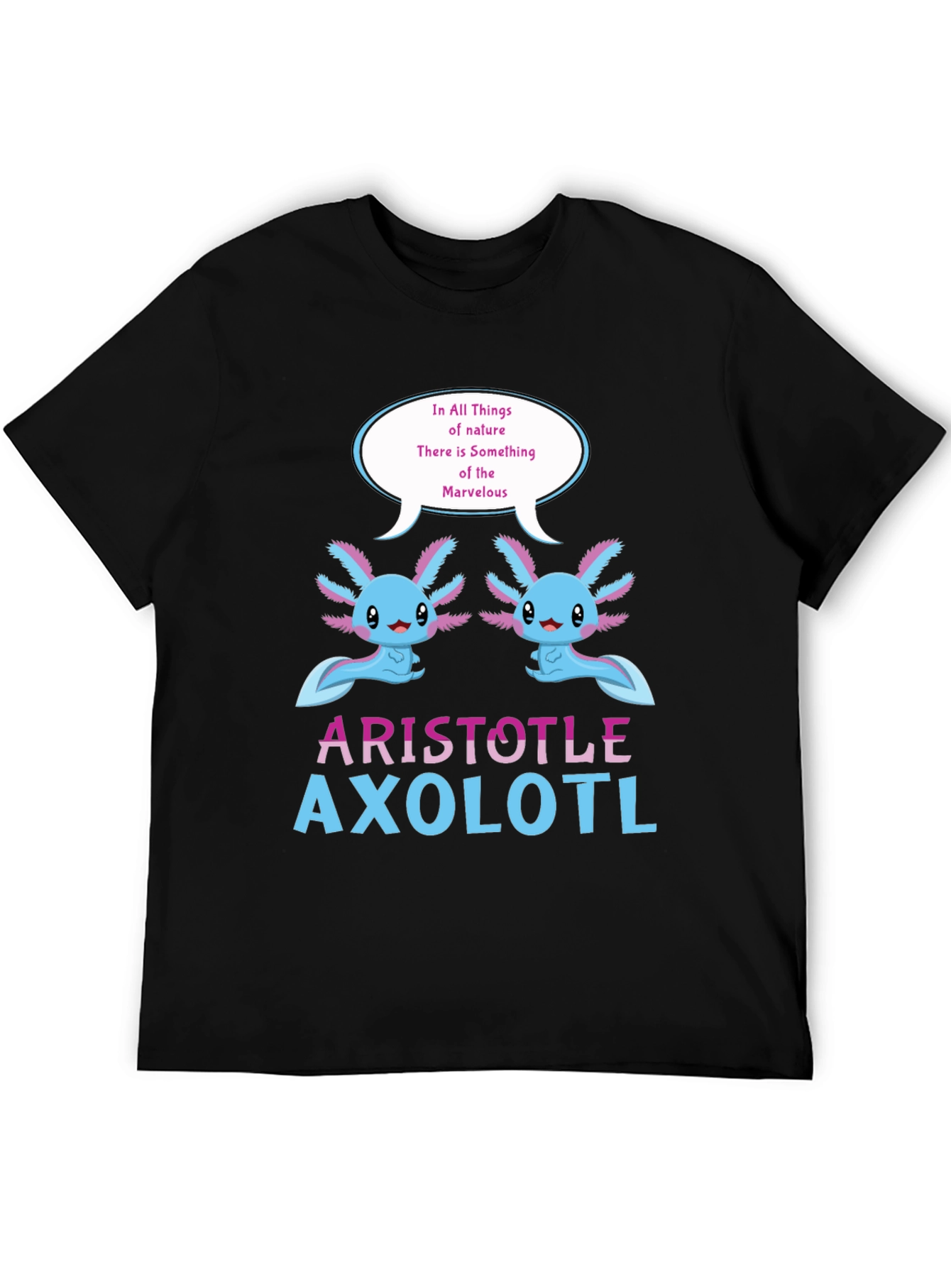 Black Aristotle Axolotl T-Shirt view 5