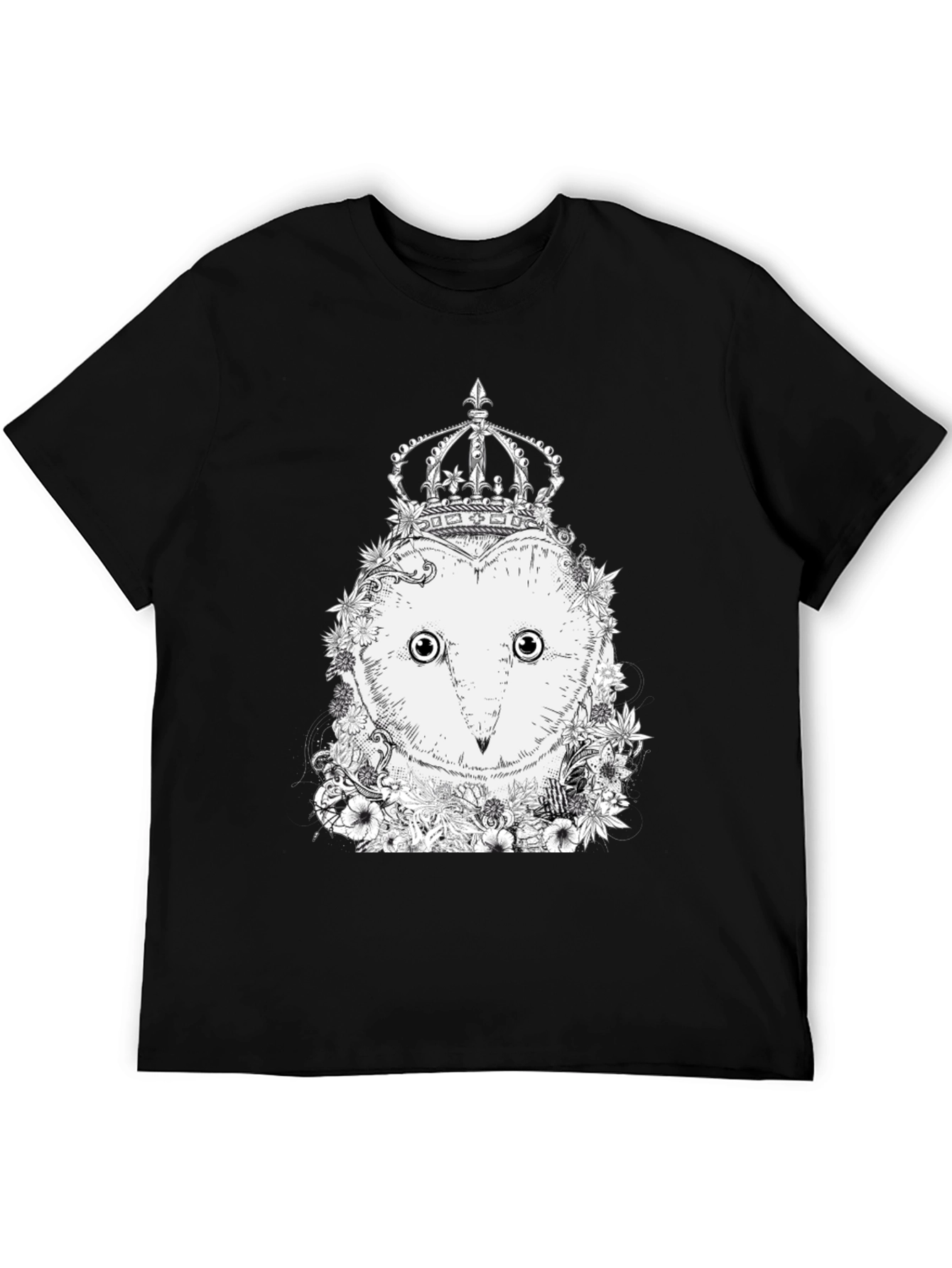 Black Owl Crown Graphic Tee - Unique Design view 5