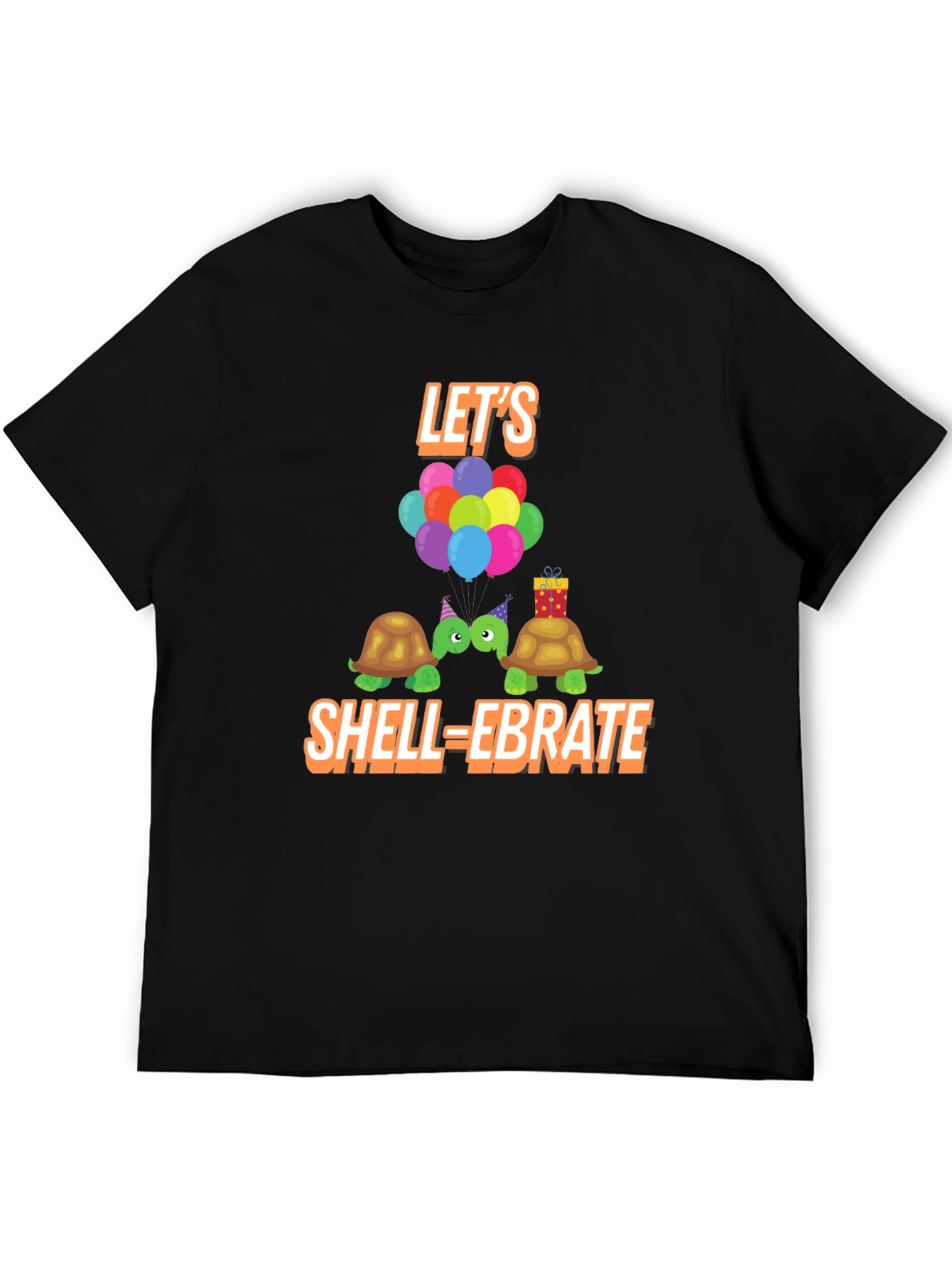 Black Let's Shell-ebrate Turtles Graphic Tee view 5