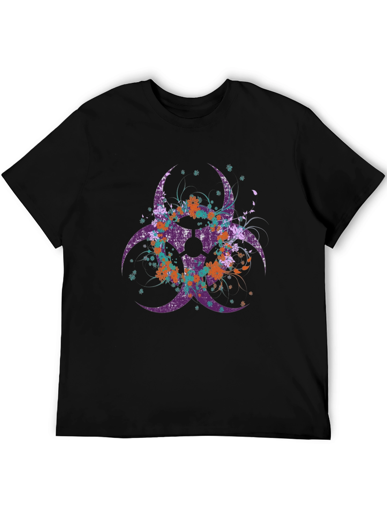 Black Biohazard Floral Graphic T-Shirt - Stylish & Unique view 5