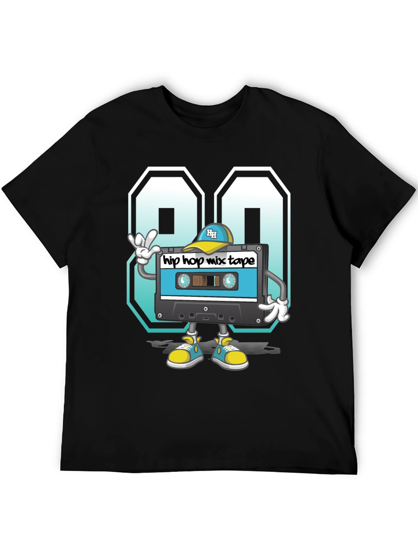 Black 90s Hip Hop Mix Tape Graphic Tee view 5