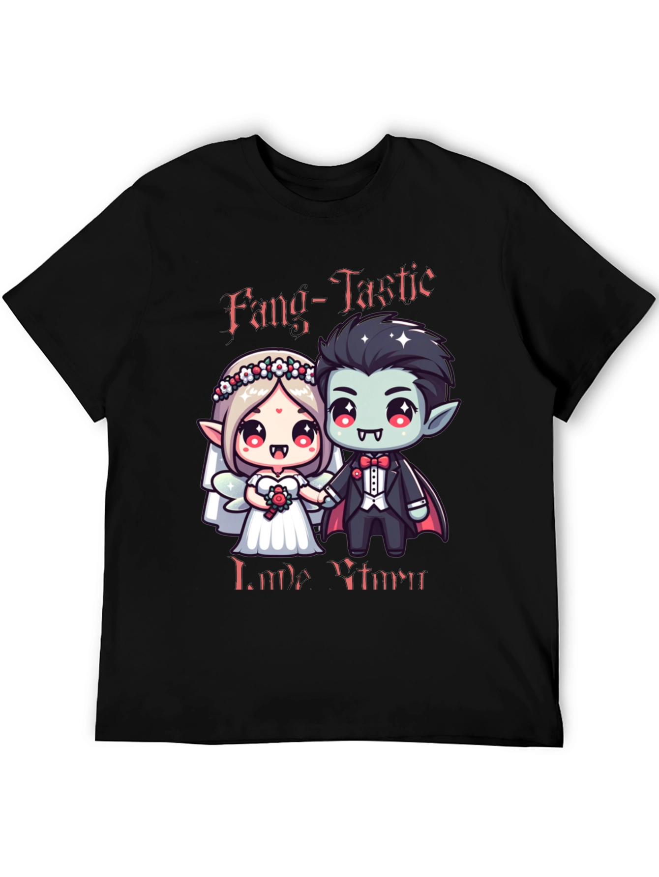 Black Fang-Tastic Vampire Couple Graphic Tee view 5