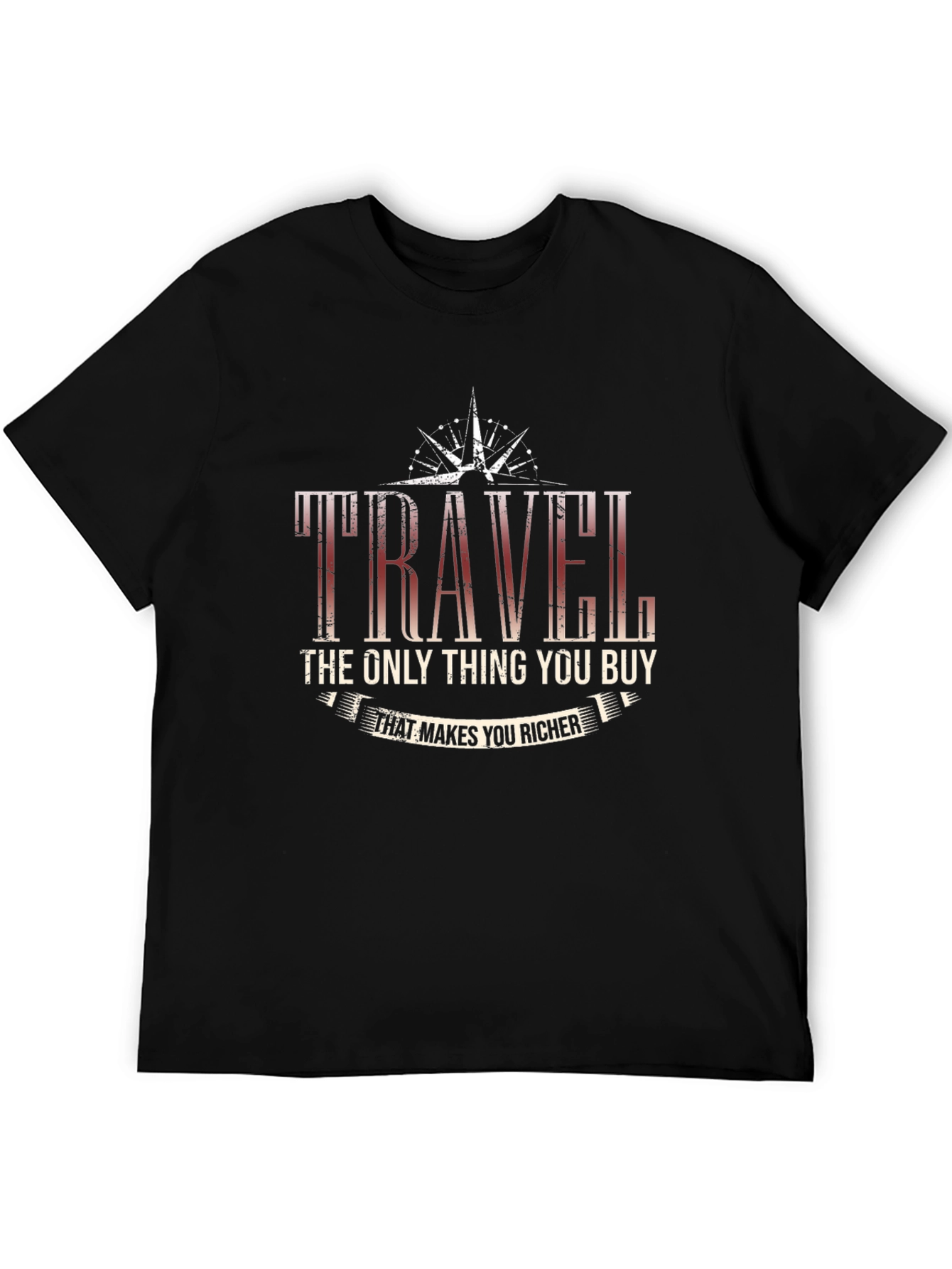 Black Travel Makes You Richer Graphic Tee view 5