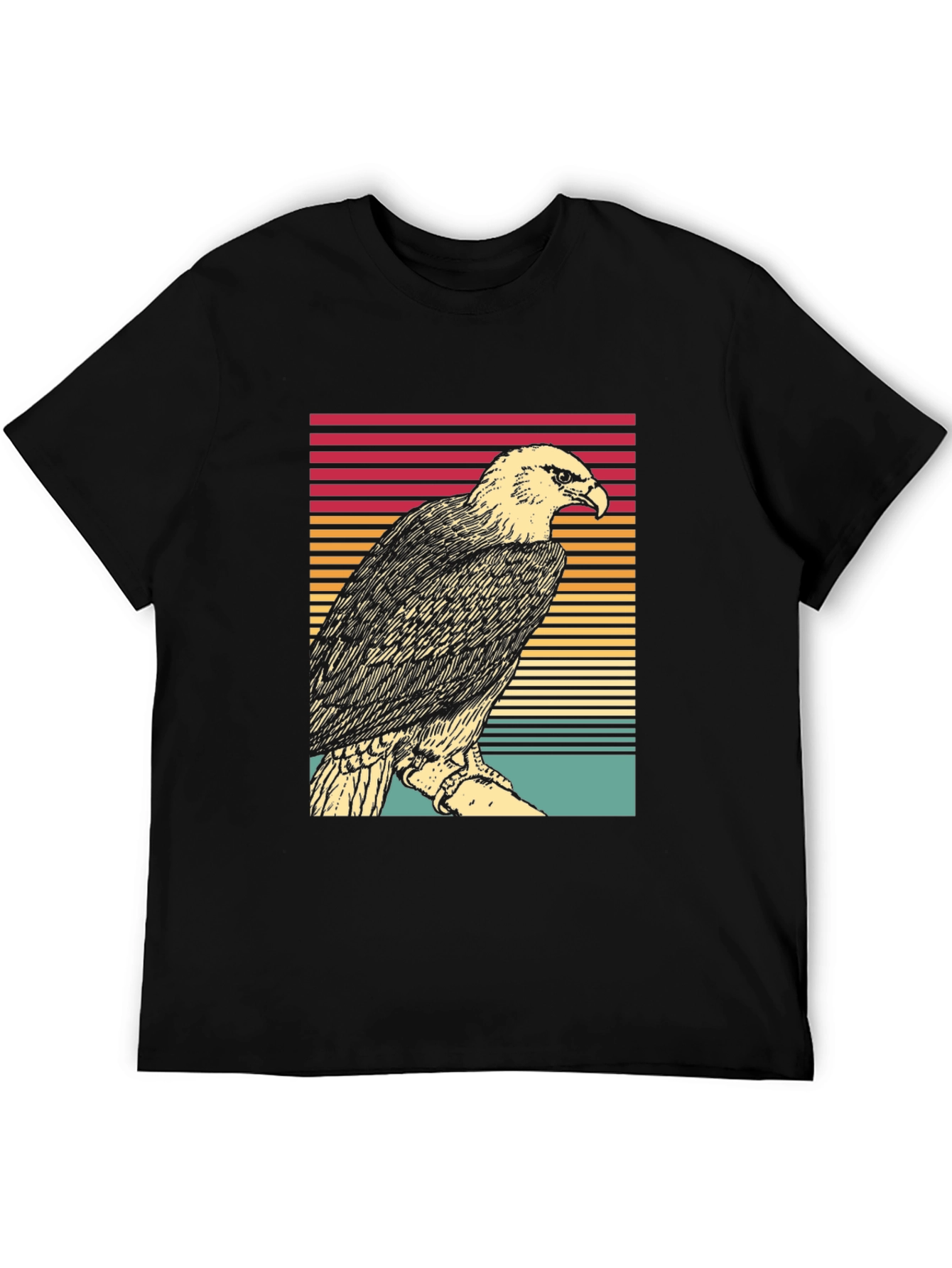 Black Retro Eagle T-Shirt - Vintage Style Tee view 5