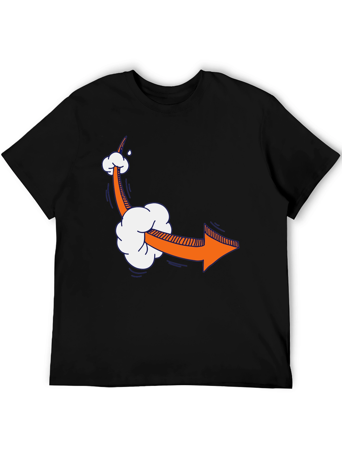 Black Cartoon Arrow T-Shirt - Funny Directional Tee view 5