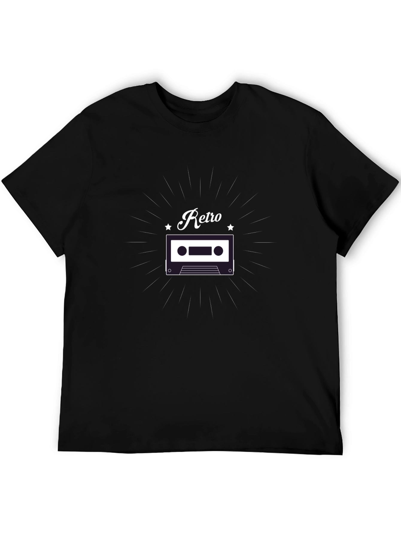 Black Retro Cassette Graphic Tee - Classic Style view 5