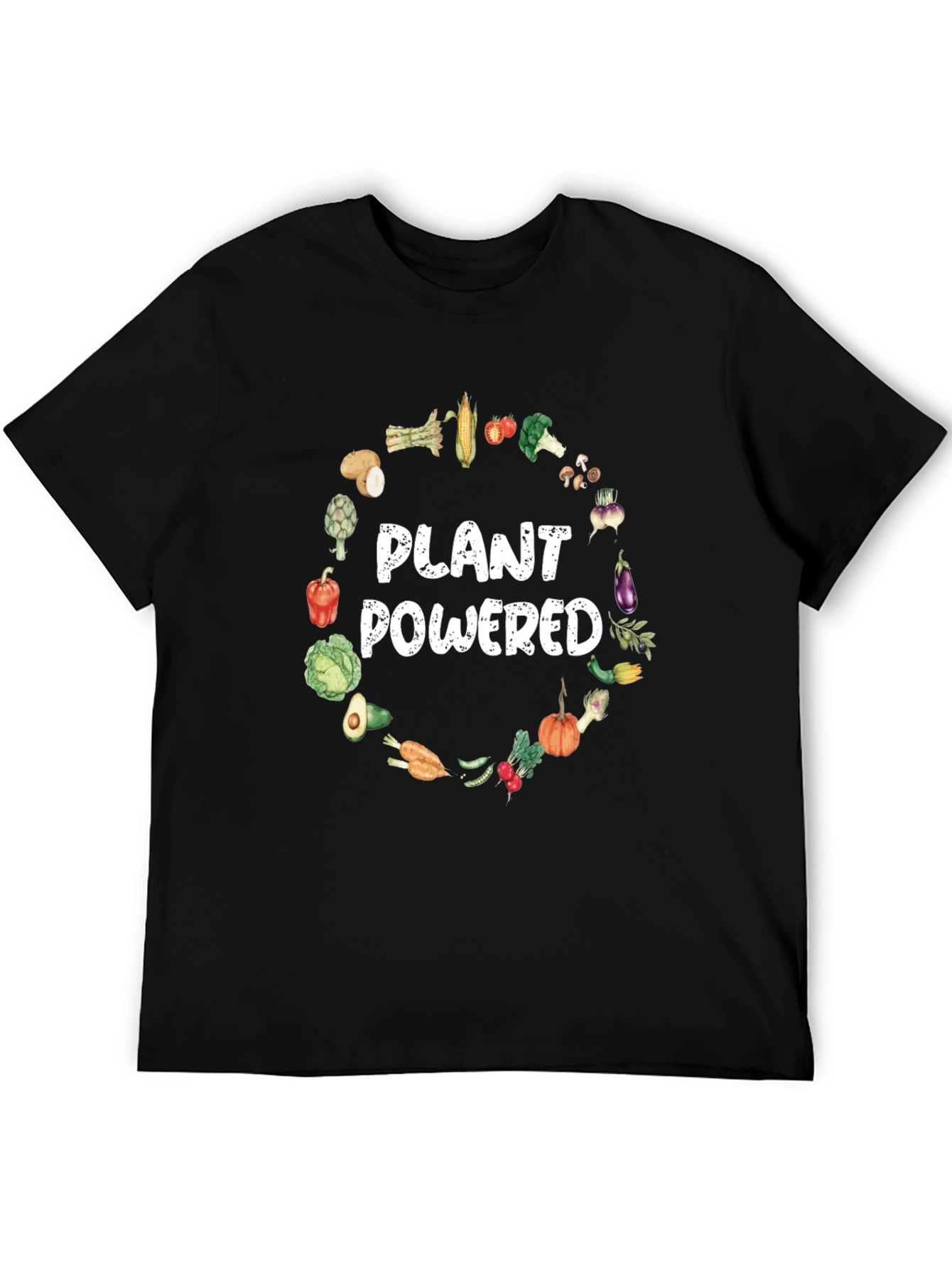 Black Plant Powered Vegan T-Shirt view 5