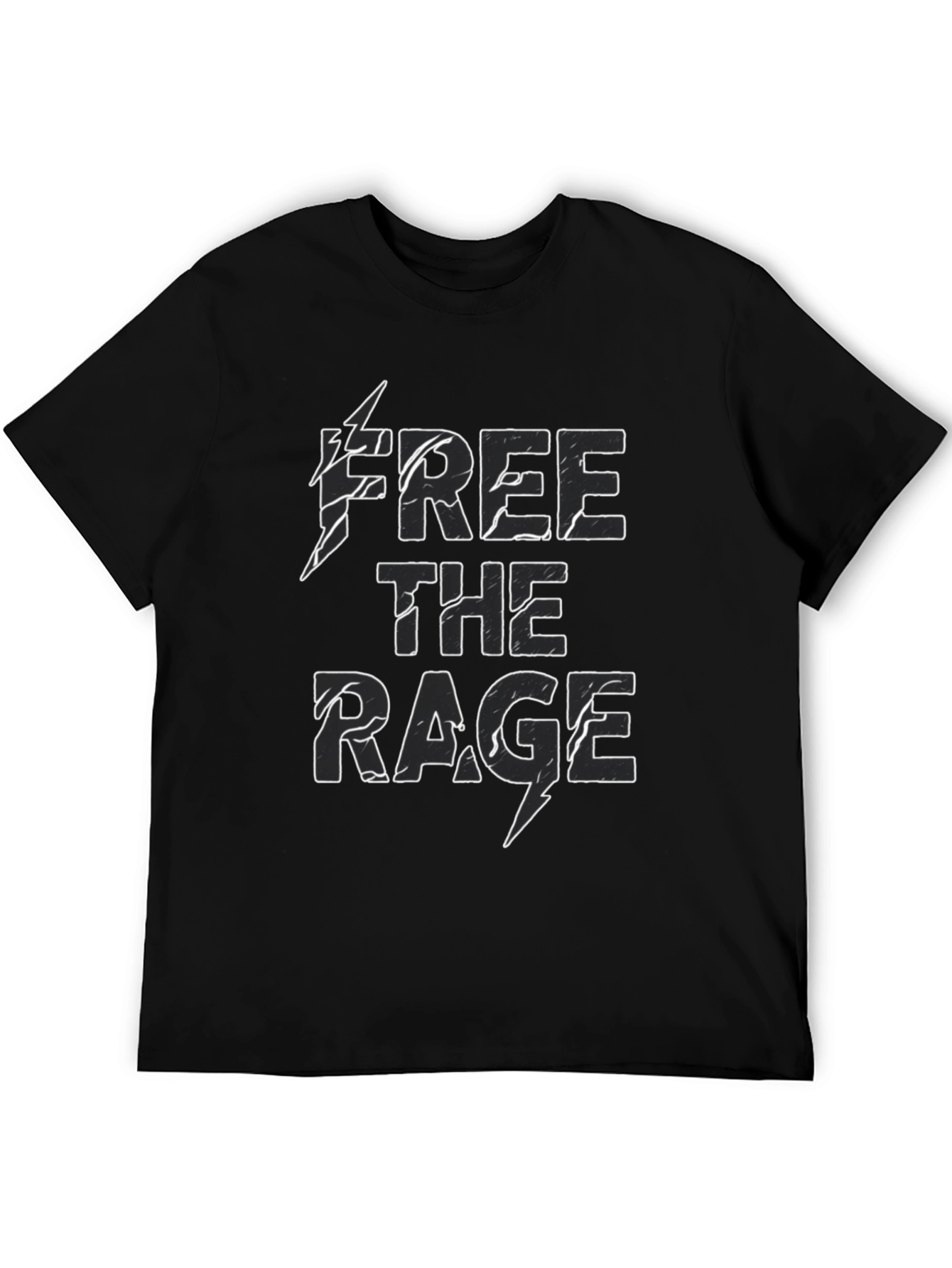 Black Free the Rage Graphic T-Shirt - Bold Black Tee view 5