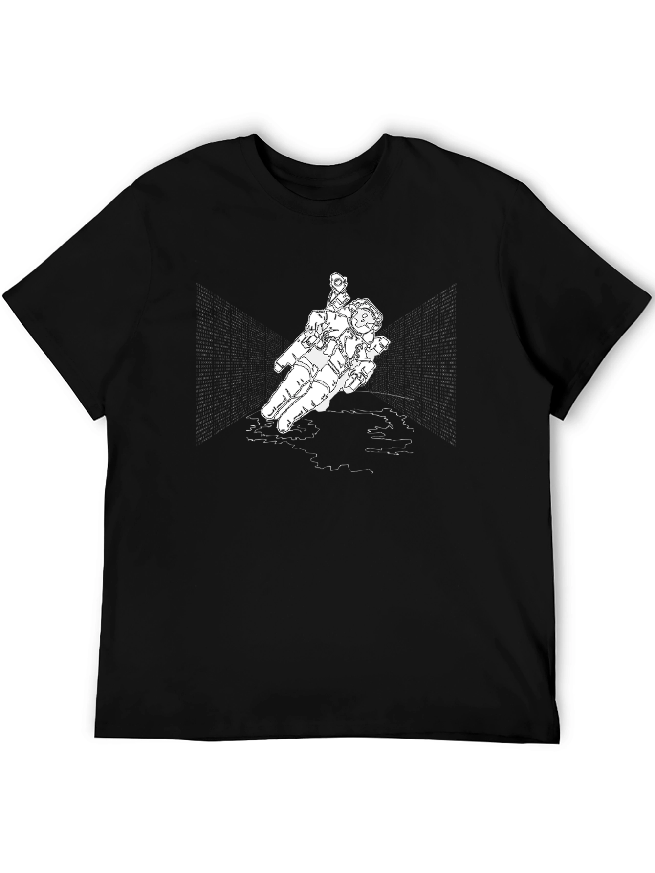 Black Astronaut Graphic Tee - Black Unisex Shirt view 5
