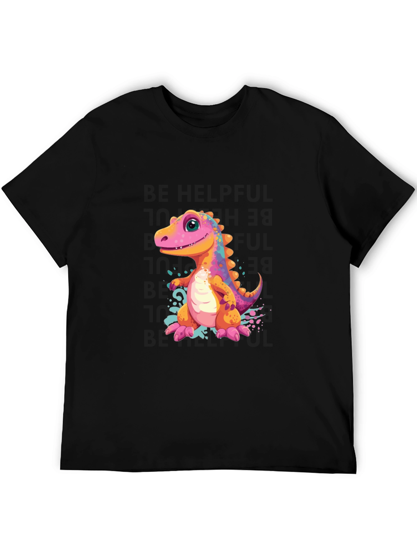 Black Dino T-Shirt - Cute Cartoon Dinosaur Design view 5