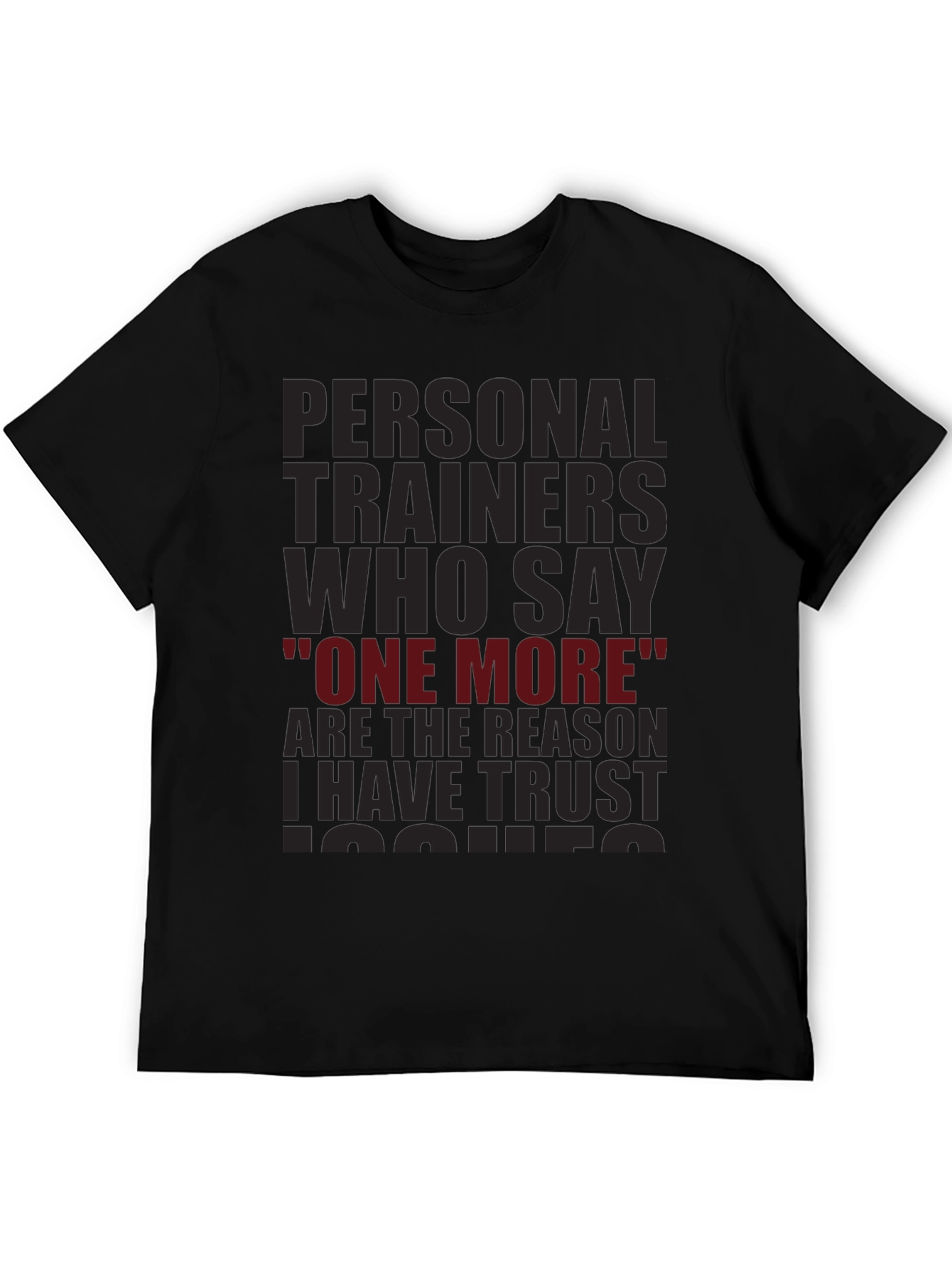 Black Trust Issues T-Shirt - Personal Trainer Humor Tee view 5