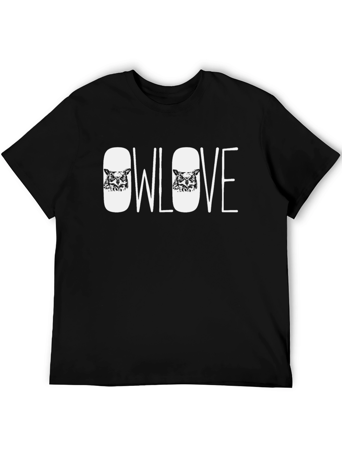 Black Owl Love Graphic Tee - Black Cotton Blend view 5