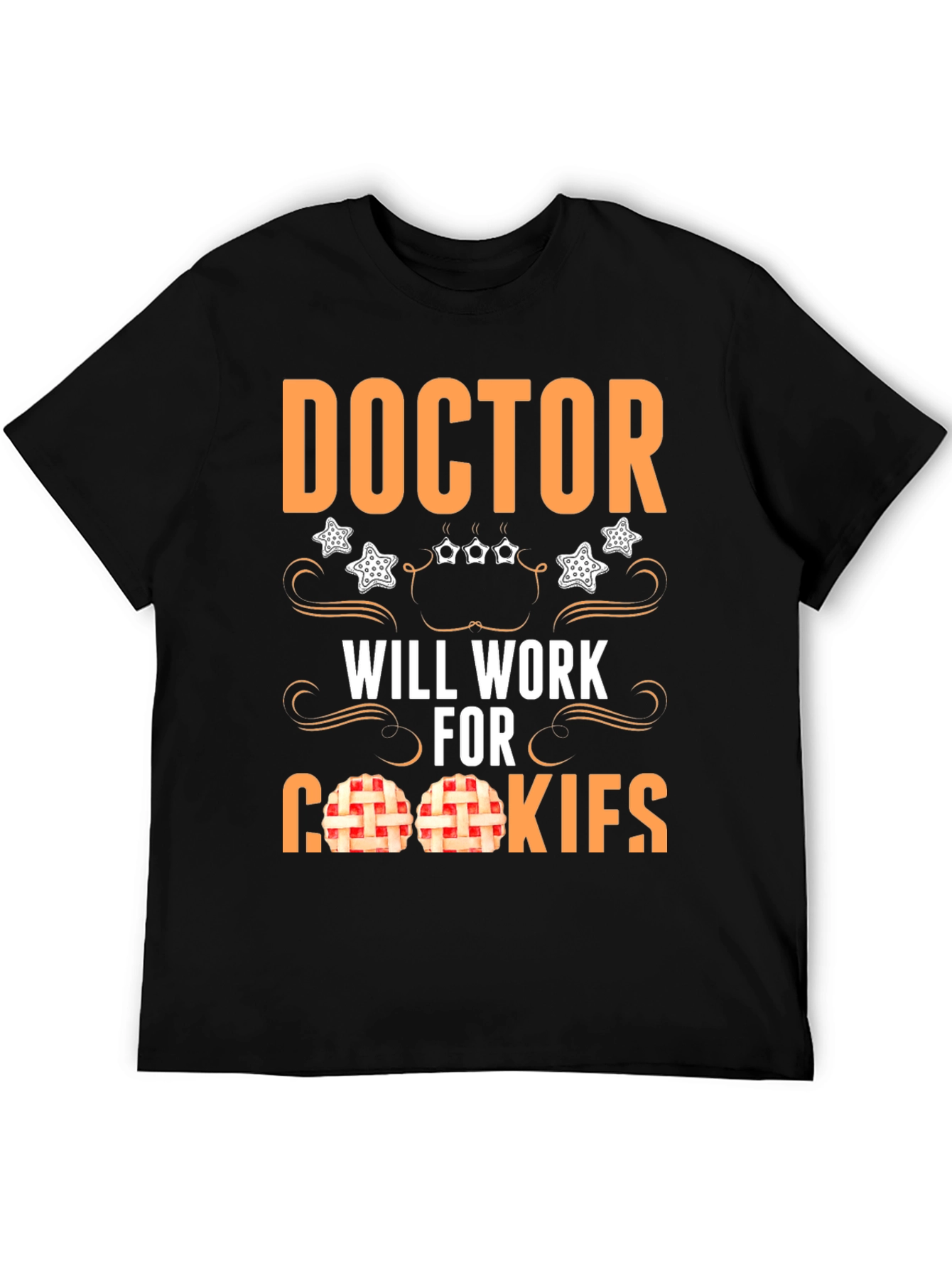 Black Doctor Will Work For Cookies T-Shirt view 5