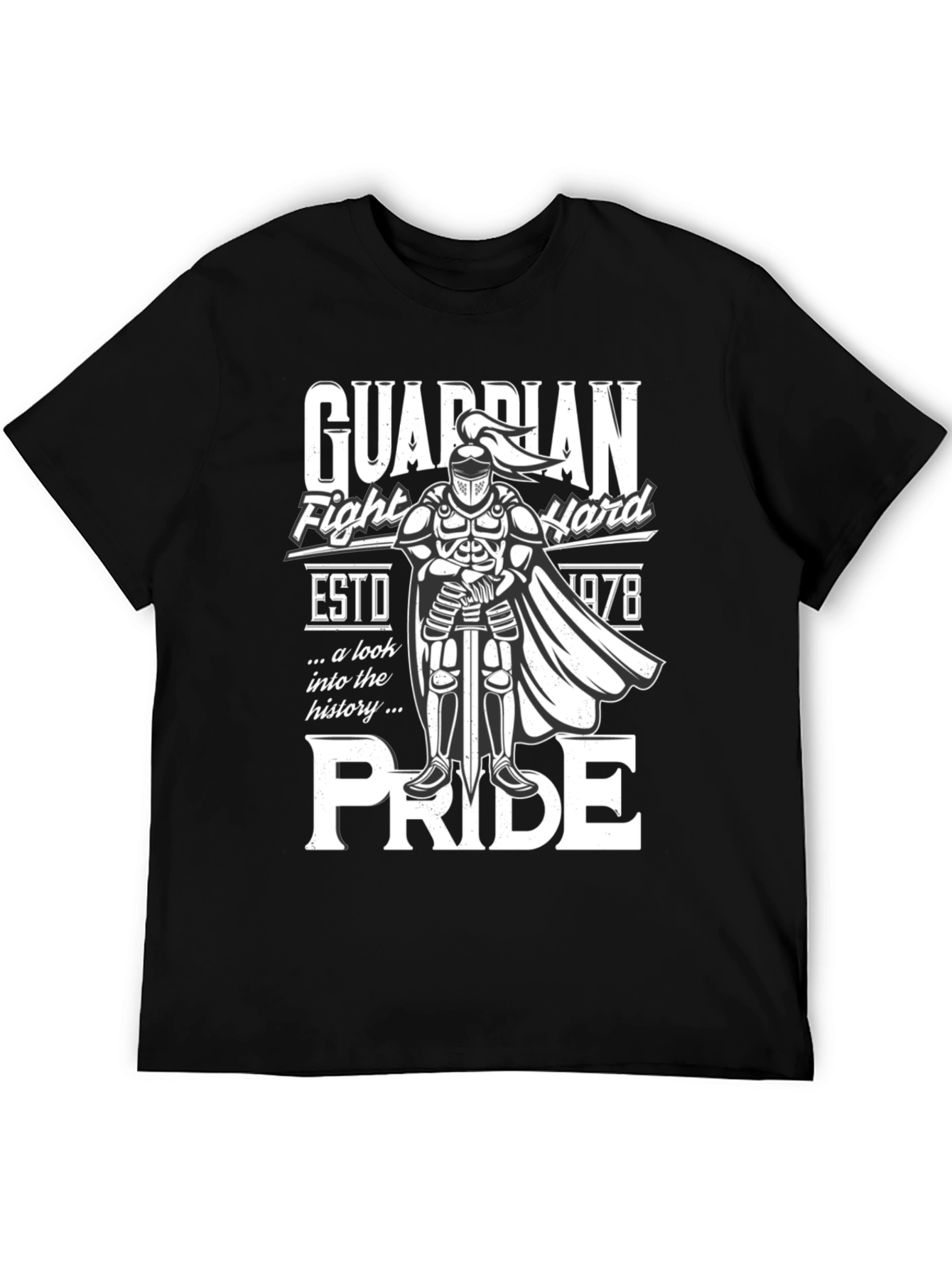 Black Guardian Knight Pride T-Shirt - Fight Hard view 5