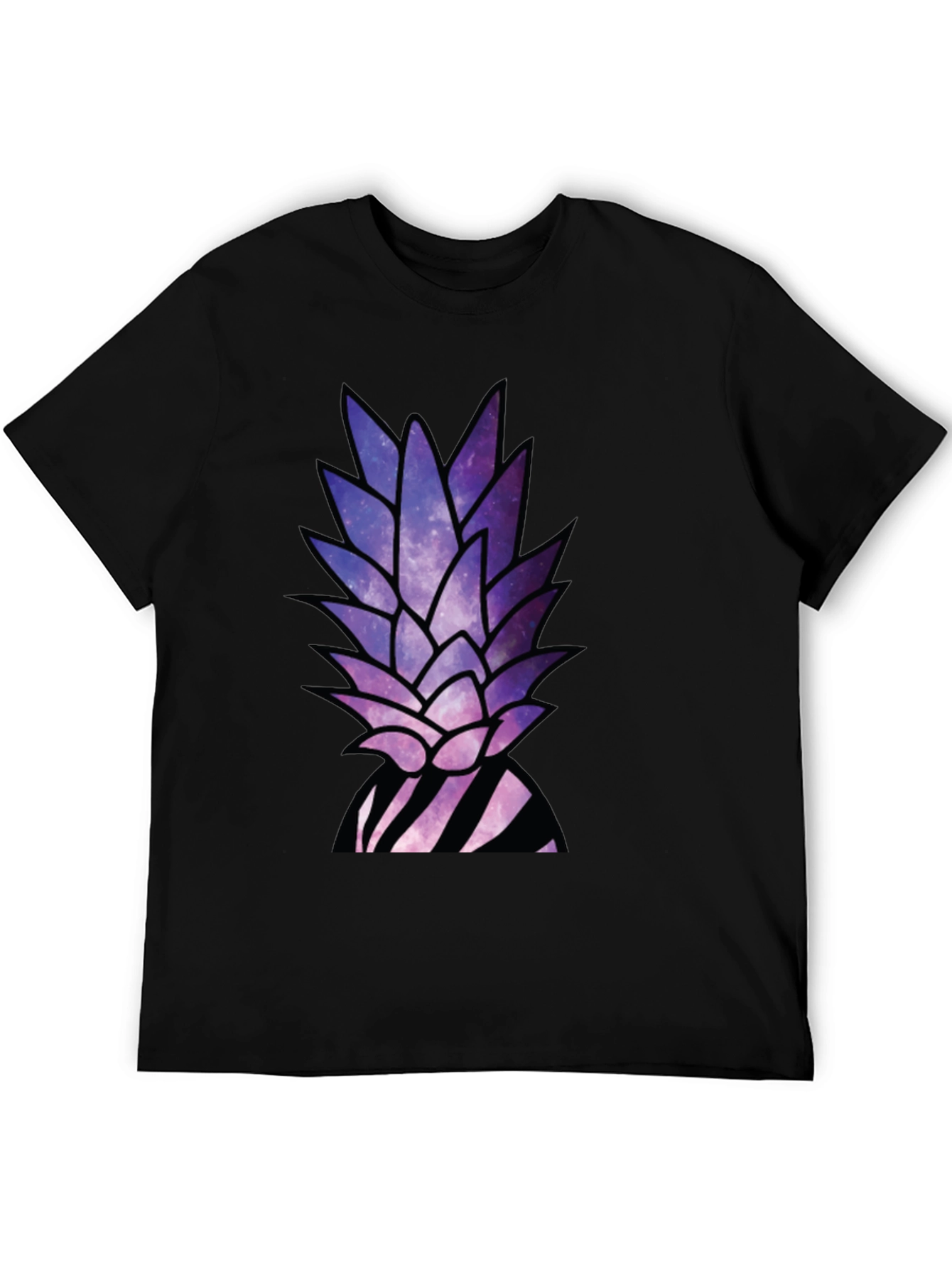 Black Galaxy Pineapple T-Shirt - Unique Graphic Tee view 5