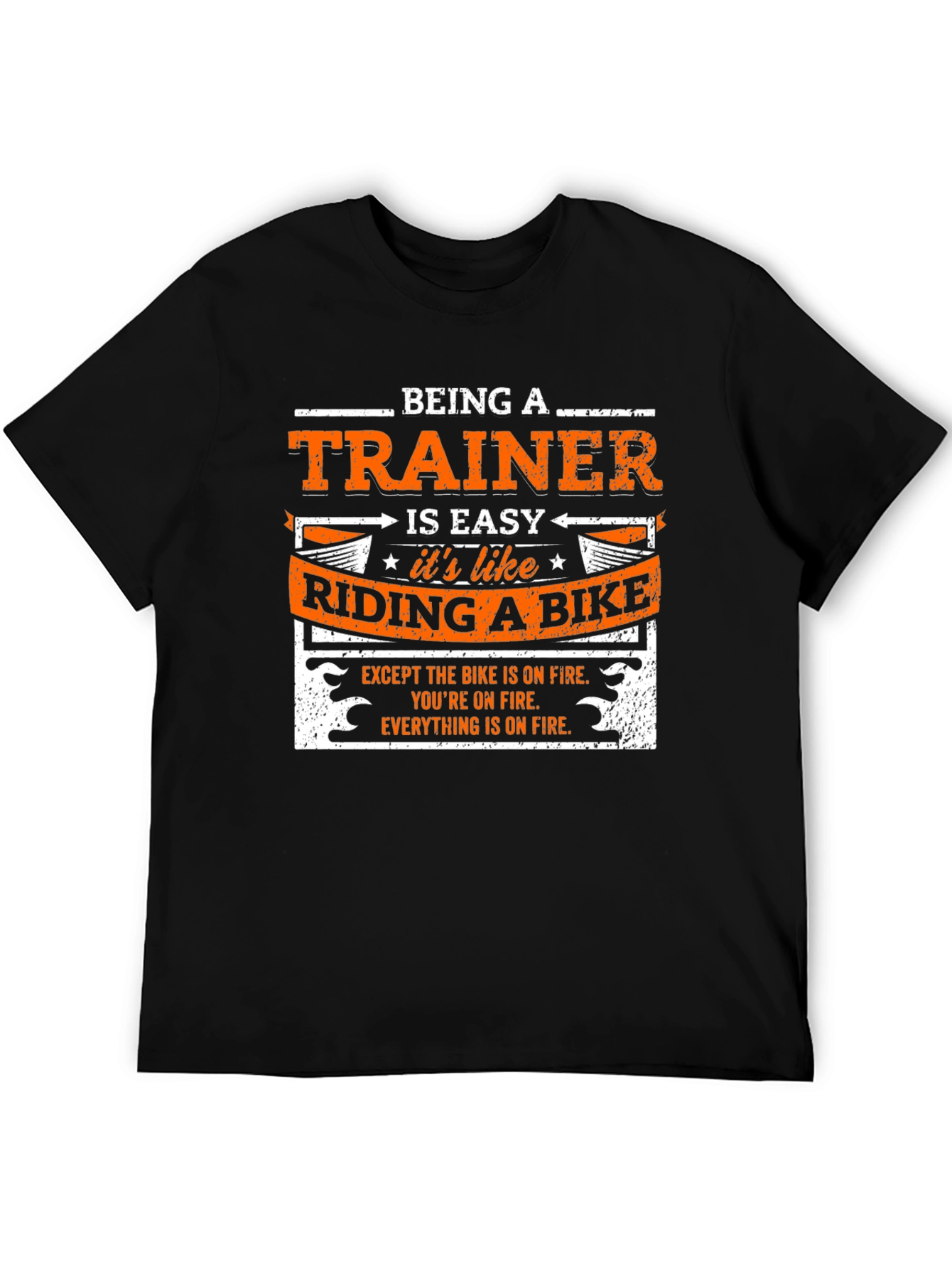 Black Being a Trainer is Easy Like Riding a Bike T-Shirt view 5