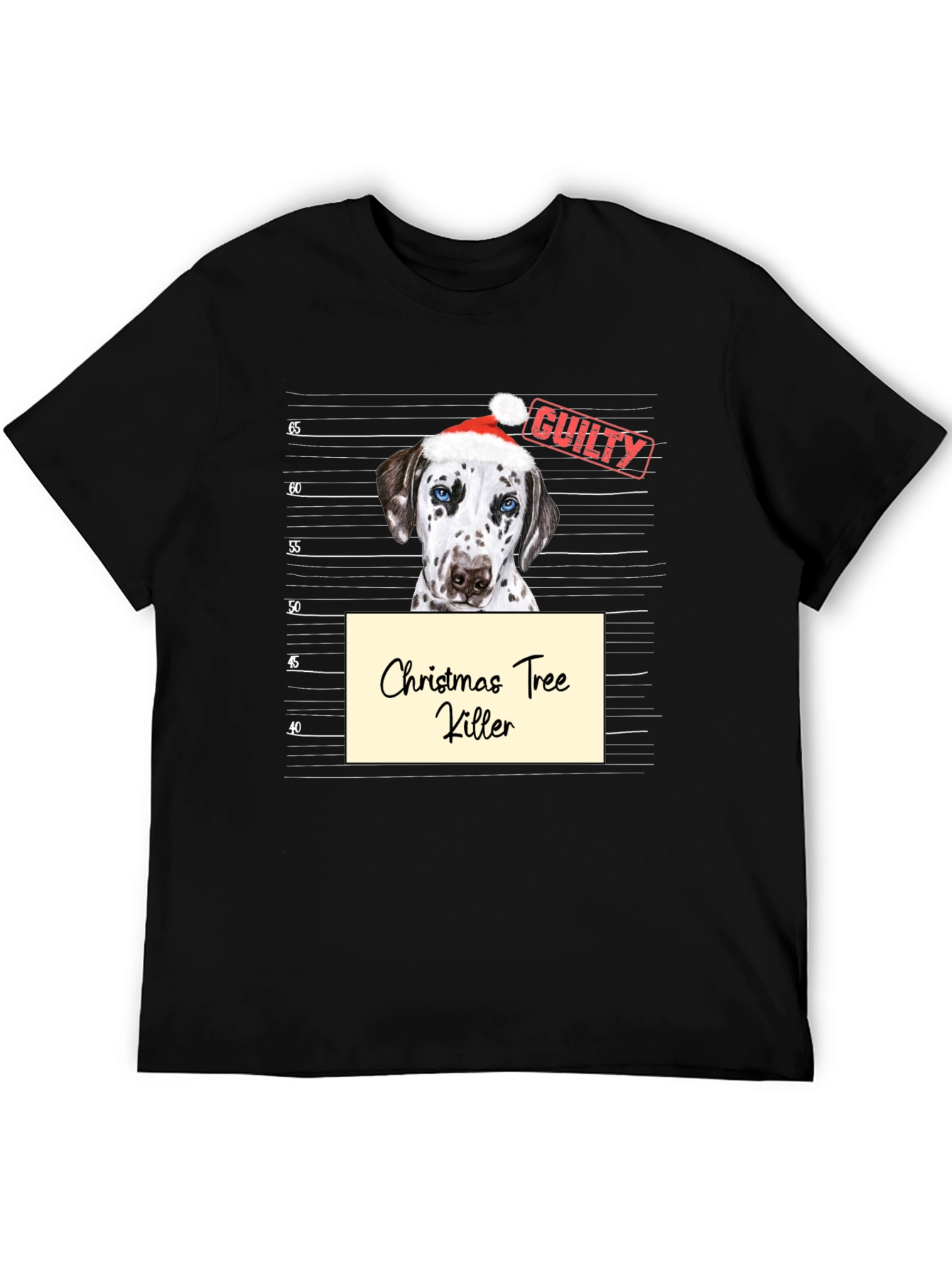 Black Christmas Tree Killer Dog Graphic T-Shirt view 5