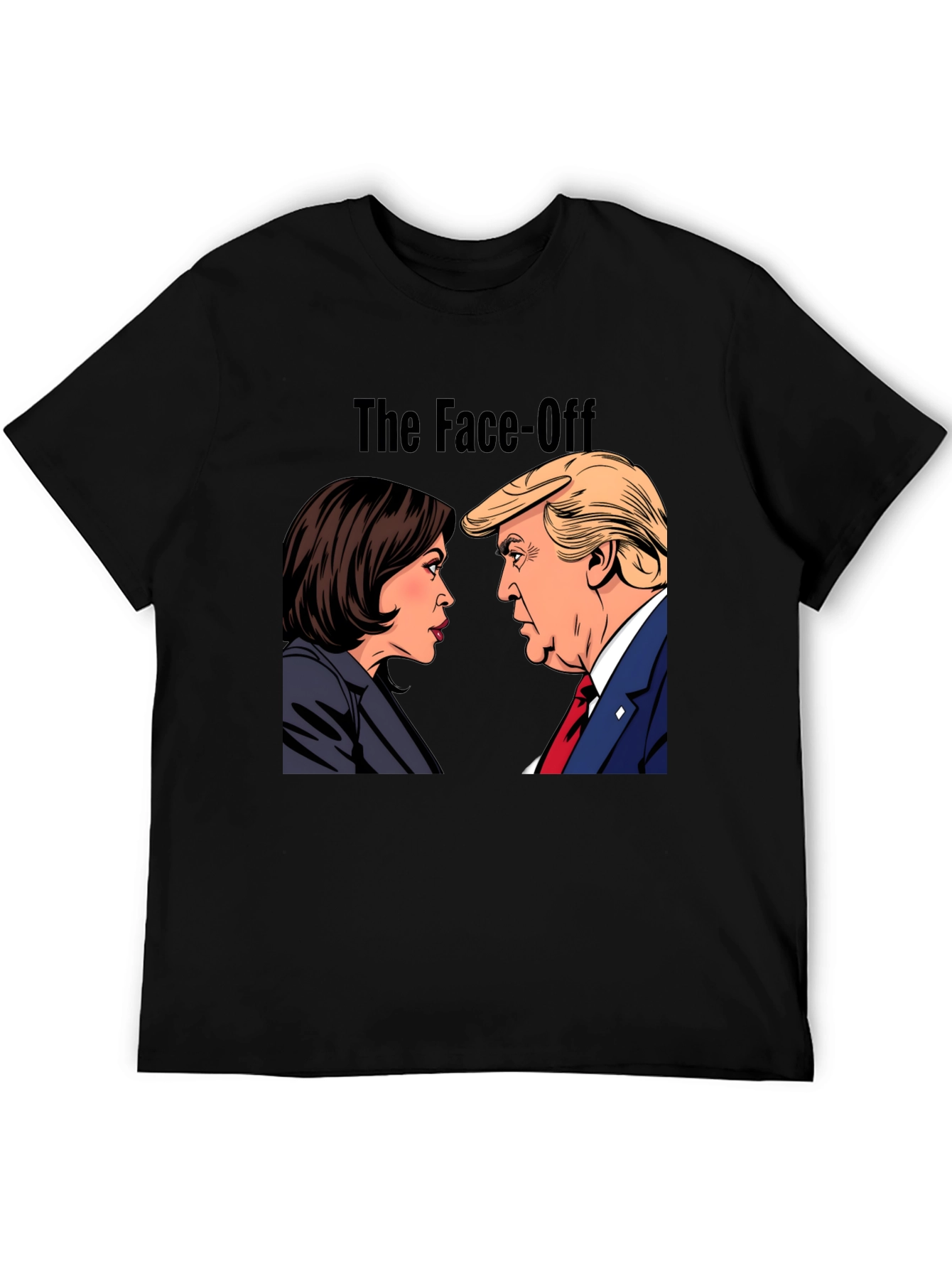 Black The Face-Off T-Shirt - Political Humor Tee view 5