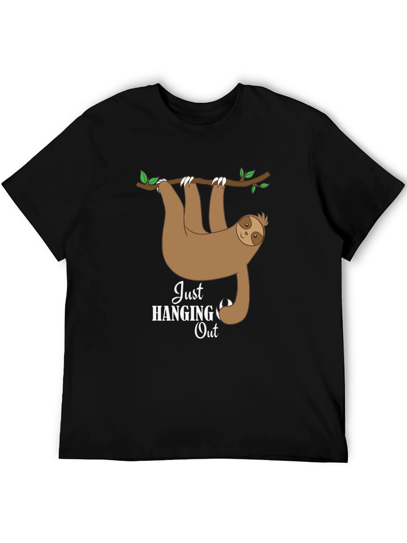 Black Hanging Sloth Graphic Tee - Just Hanging Out T-Shirt view 5