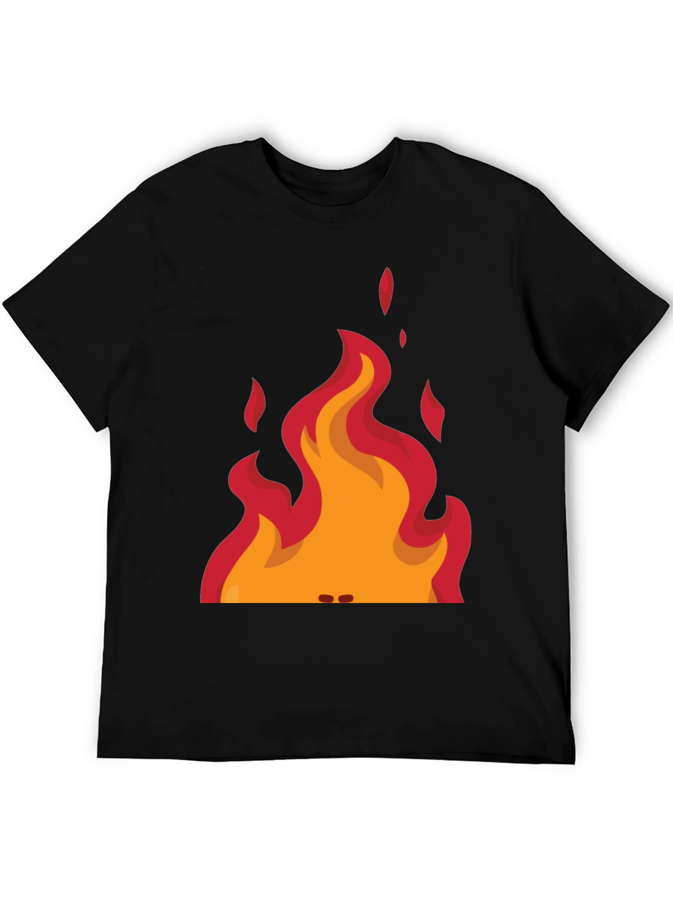 Black Flame Graphic Tee - Black Cotton T-Shirt view 5