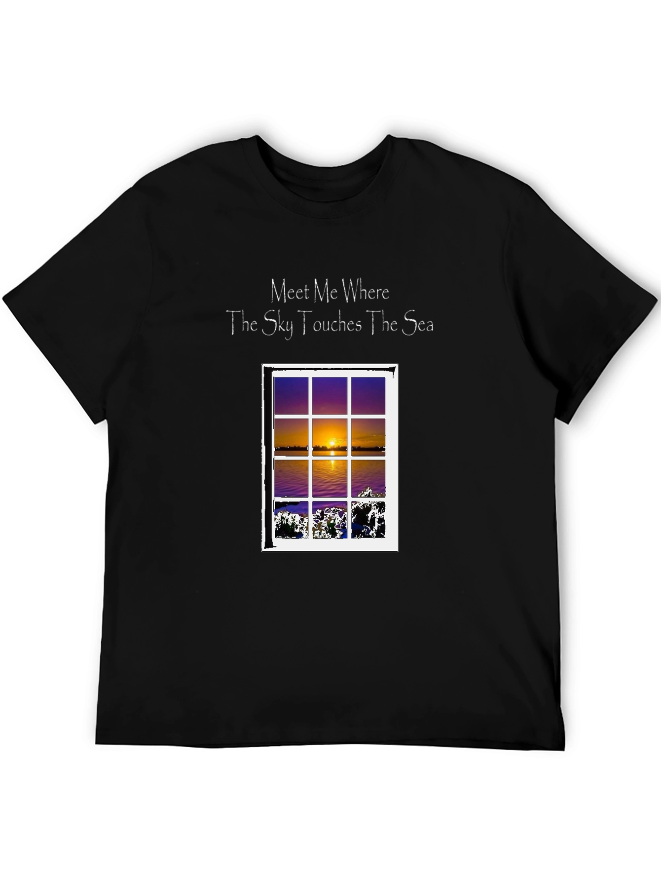 Black Meet Me Where Sky Touches Sea T-Shirt view 5